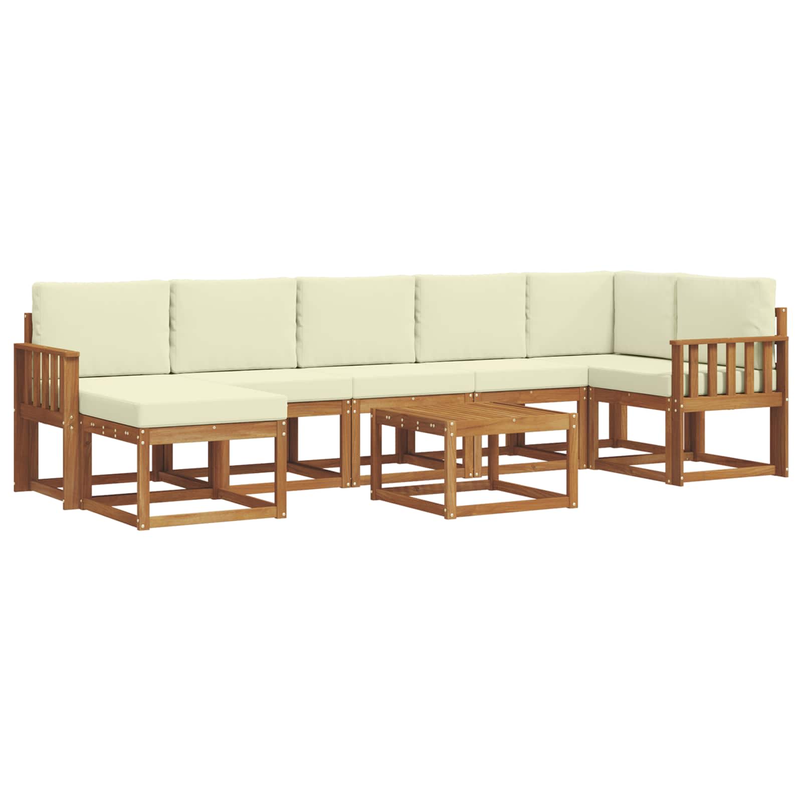 Set vanjskih sofa s jastukom 8 pcs Prirodna i krem