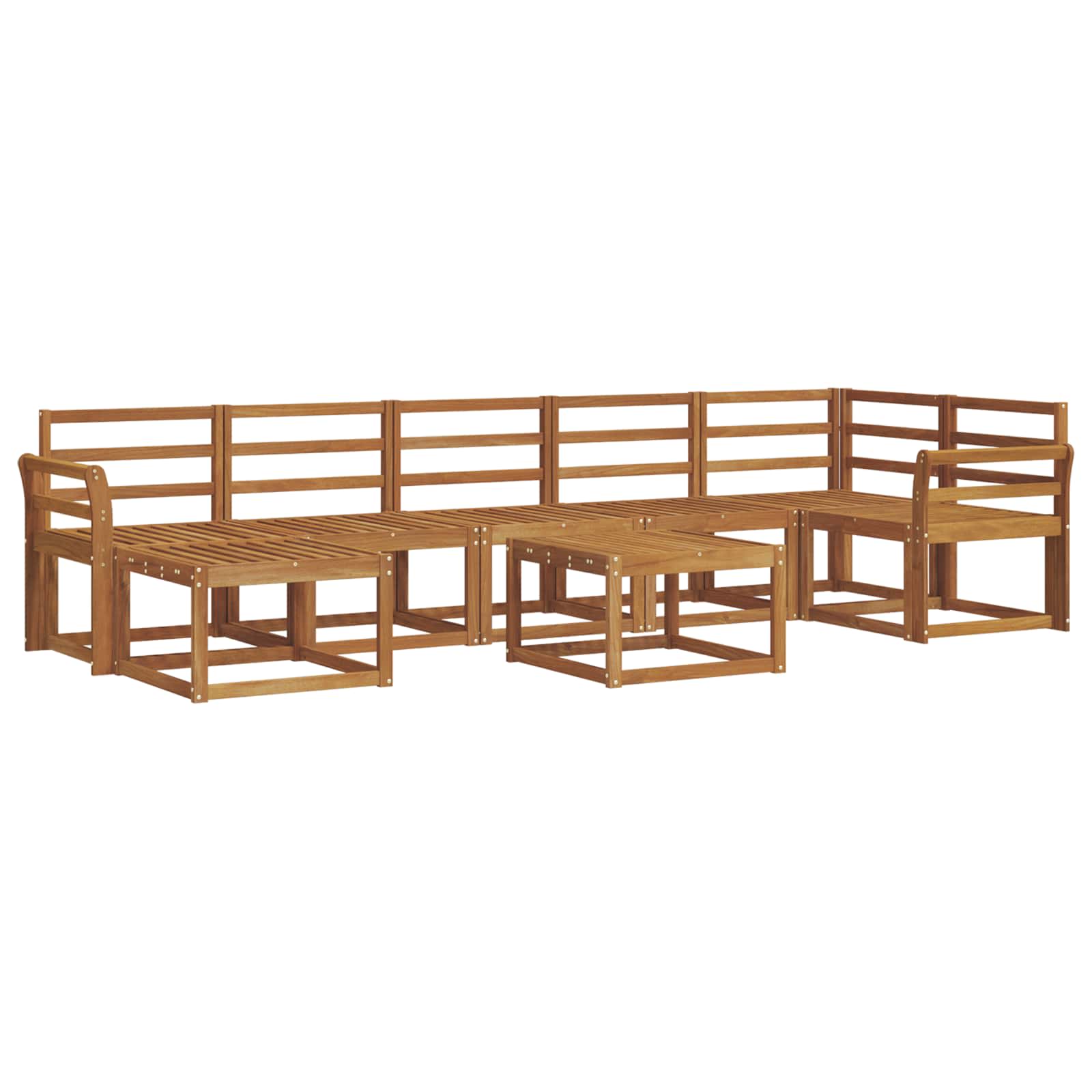 Set vanjskih sofa 8 pcs Prirodna Čvrsto drvo akacije