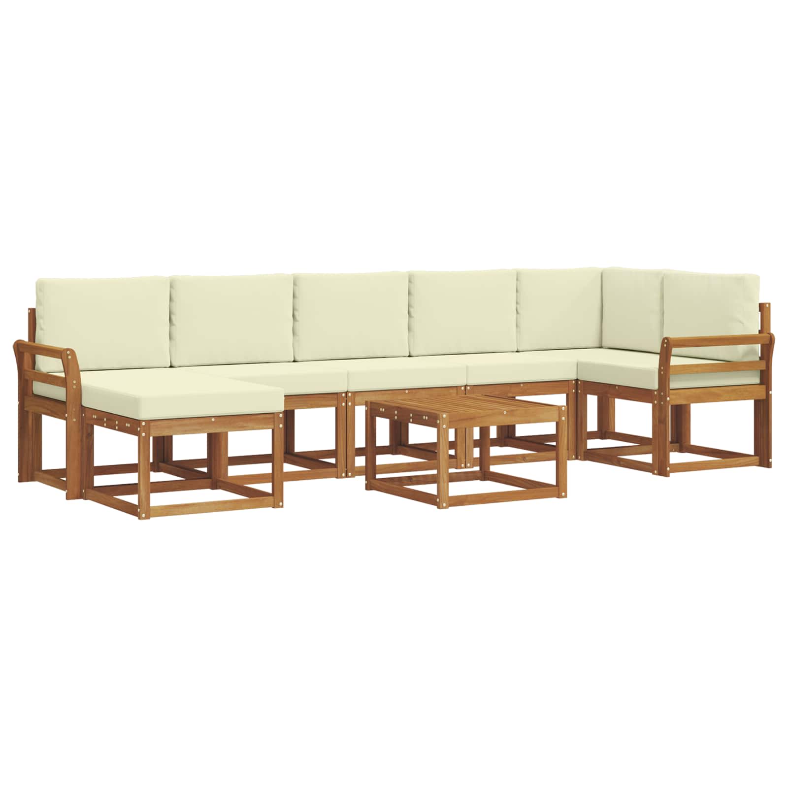 Set vanjskih sofa s jastukom 8 pcs Prirodna i krem