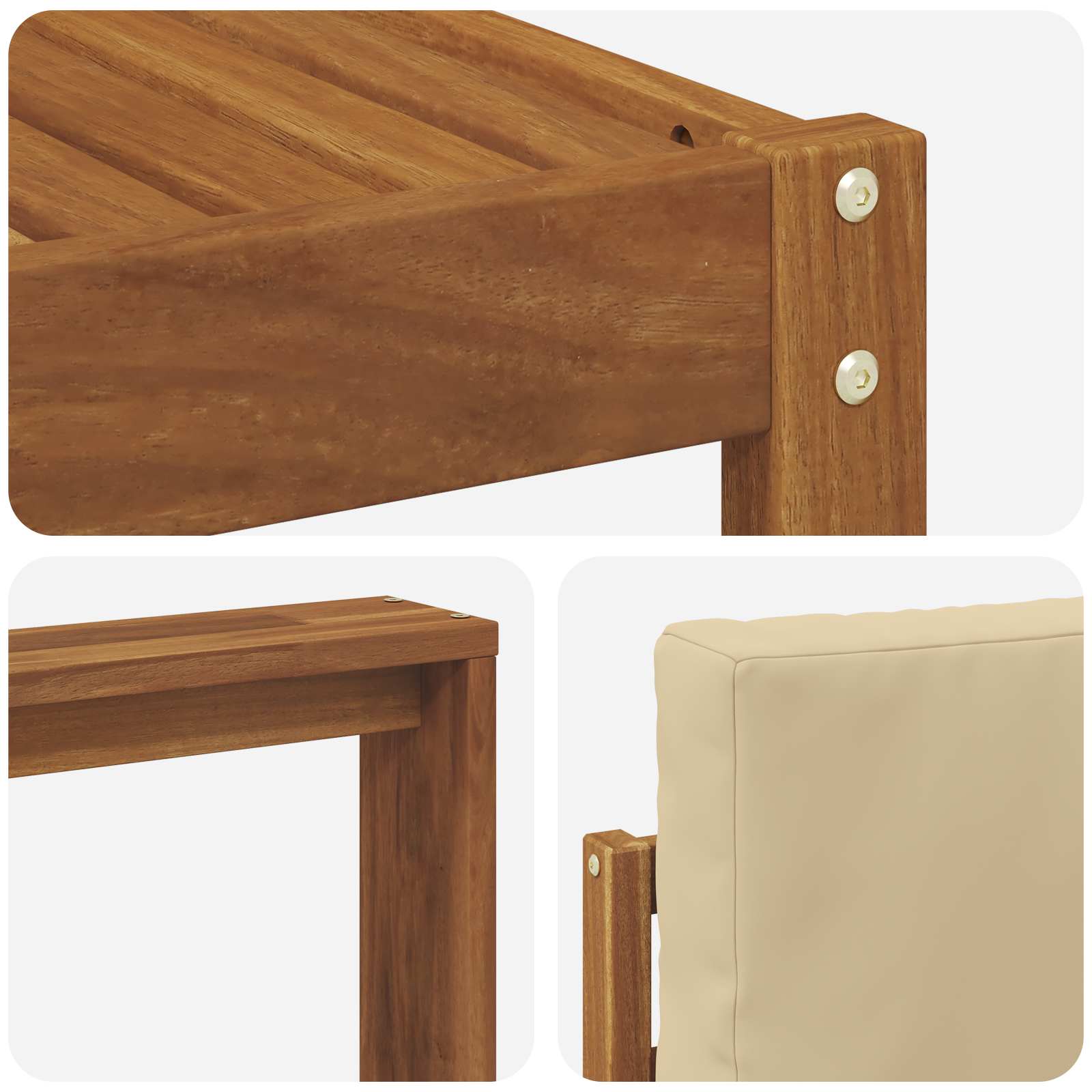 Set vanjskih sofa s jastukom 8 pcs Prirodna i bež