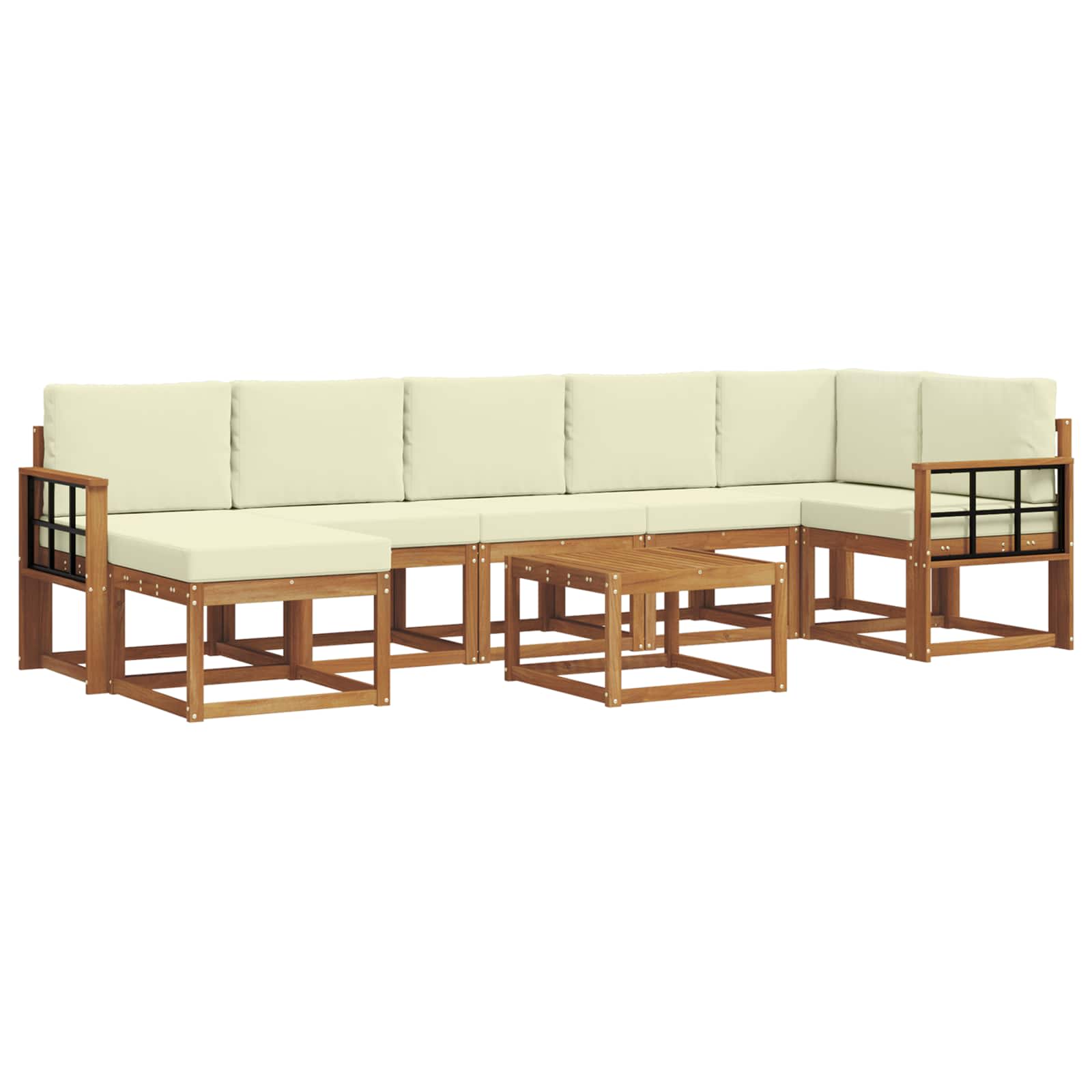 Set vanjskih sofa s jastukom 8 pcs Prirodna i krem