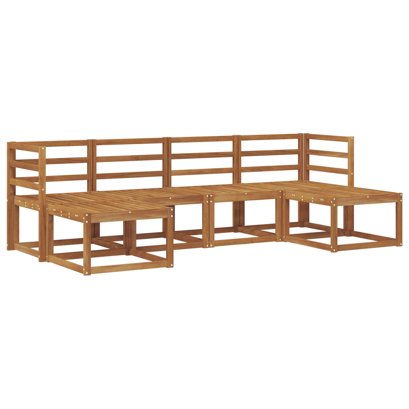 Set vanjskih sofa 6 pcs Prirodna Čvrsto drvo akacije