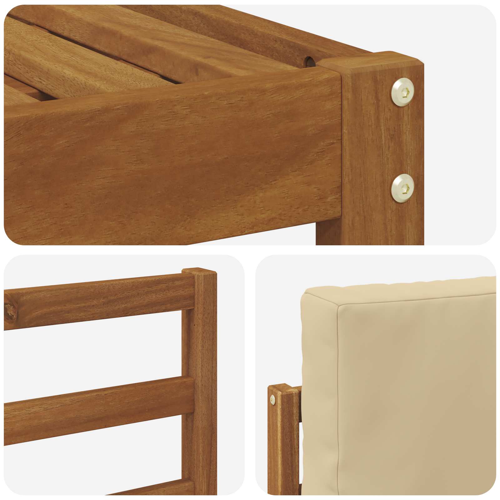 Set vanjskih sofa 6 pcs Prirodna i bež Konstruirano drvo