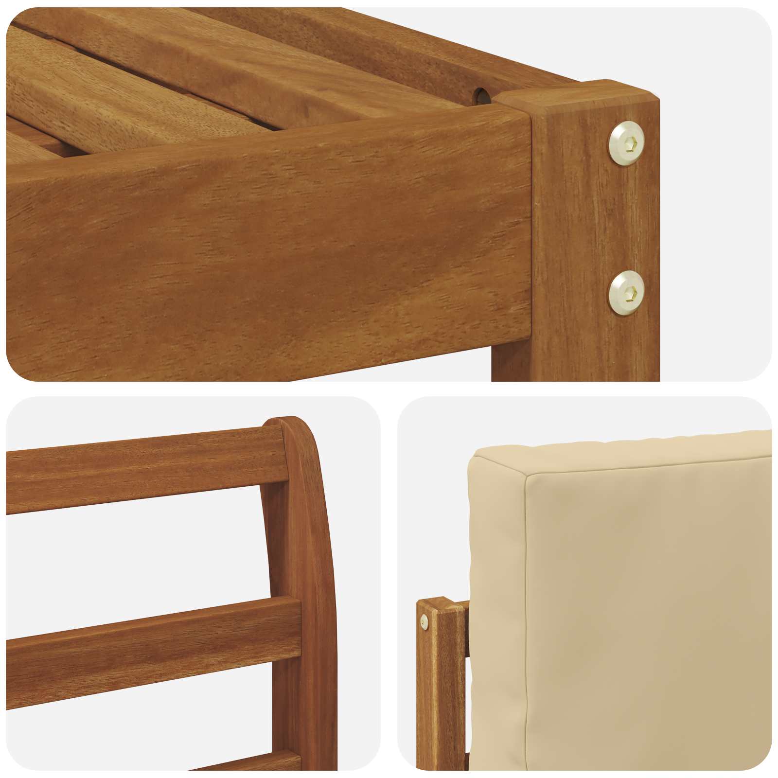 Set vanjskih sofa 6 pcs Prirodna i bež Konstruirano drvo