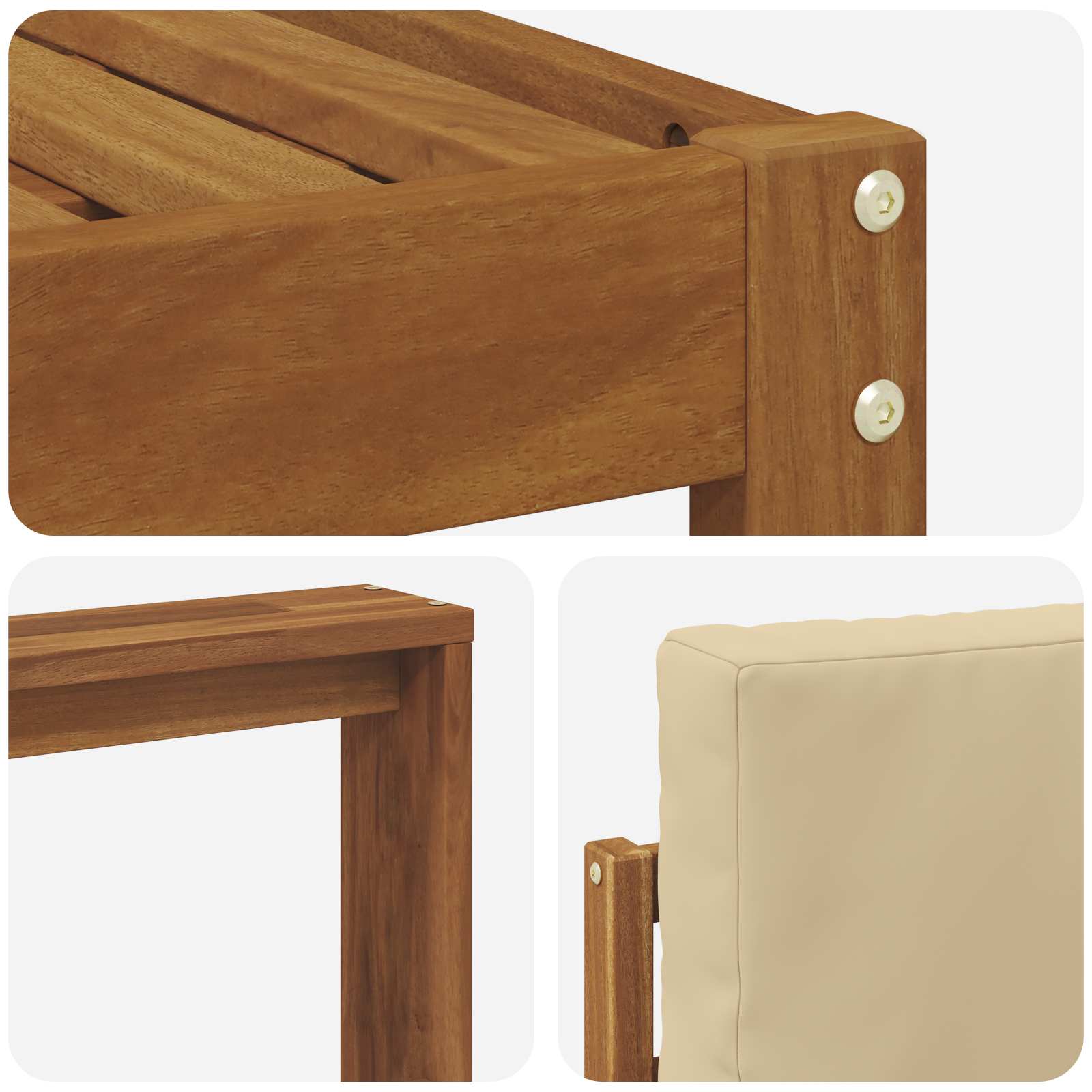 Set vanjskih sofa 6 pcs Prirodna i bež Konstruirano drvo