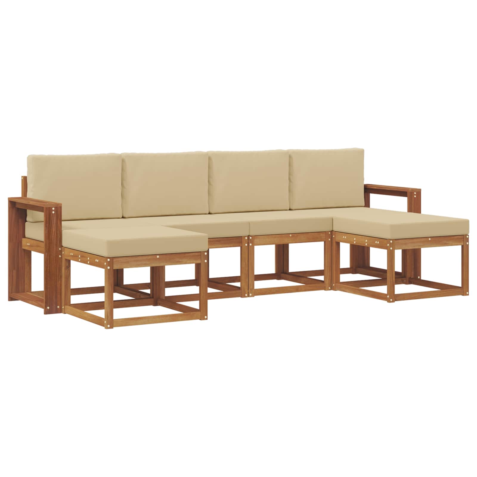 Set vanjskih sofa 6 pcs Prirodna i bež Konstruirano drvo