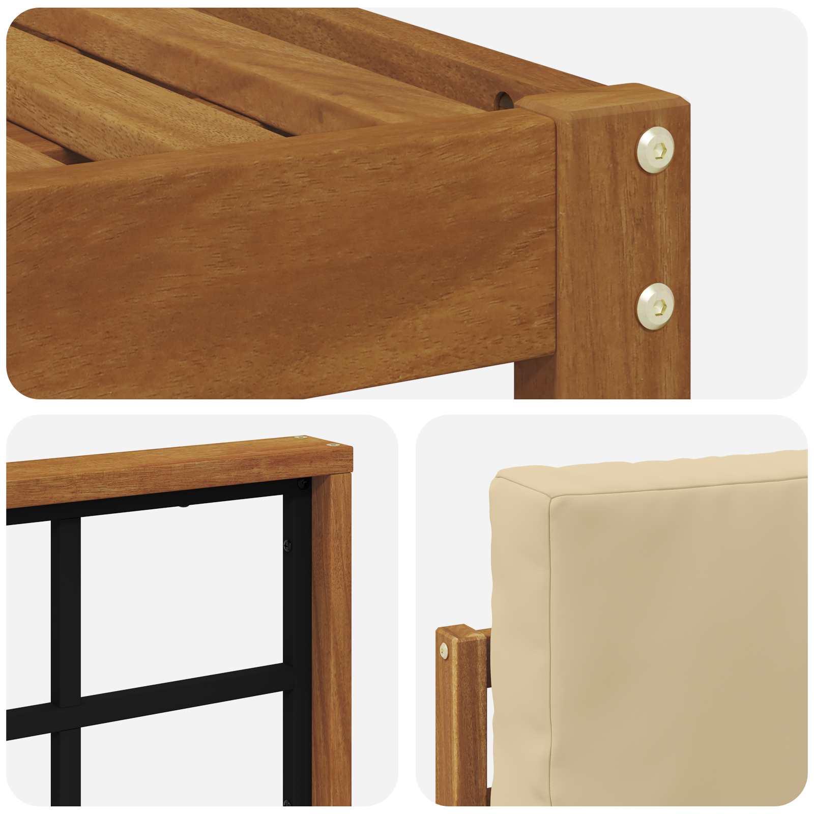 Set vanjskih sofa 6 pcs Prirodna i bež Konstruirano drvo