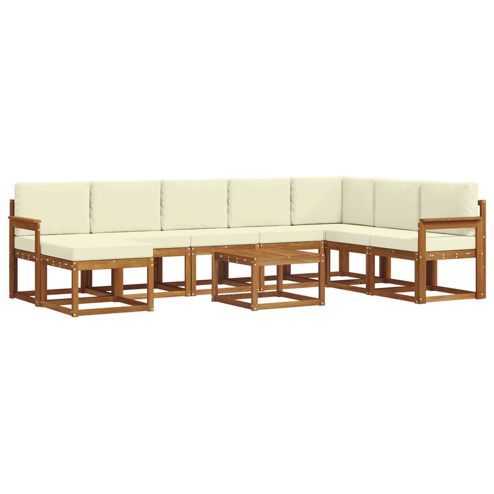 Set vanjskih sofa s jastukom 9 pcs Prirodna i krem
