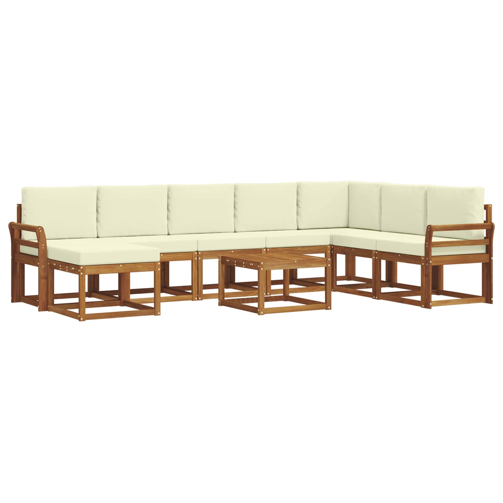 Set vanjskih sofa s jastukom 9 pcs Prirodna i krem