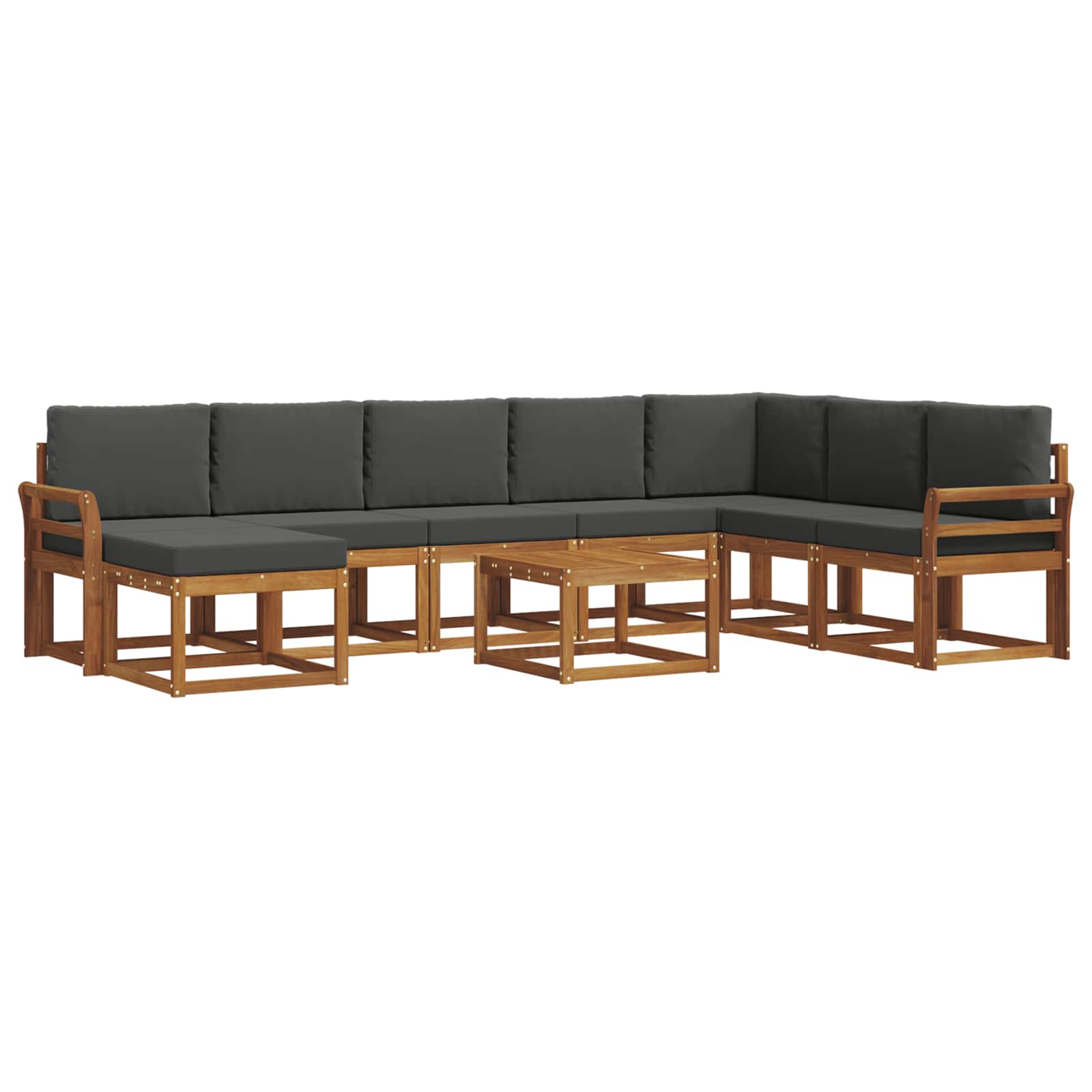 Set vanjskih sofa s jastukom 9 pcs Prirodna i antracit