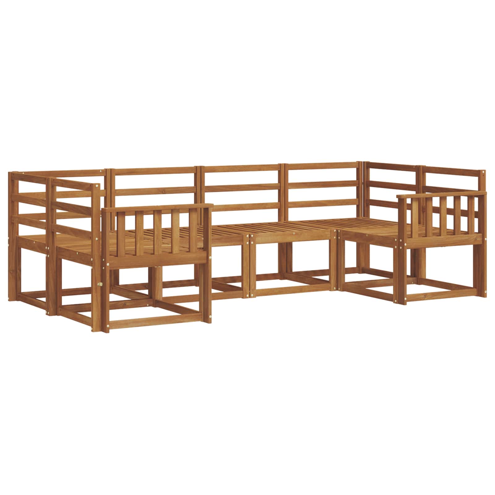 Set vanjskih sofa 6 pcs Prirodna Čvrsto drvo akacije