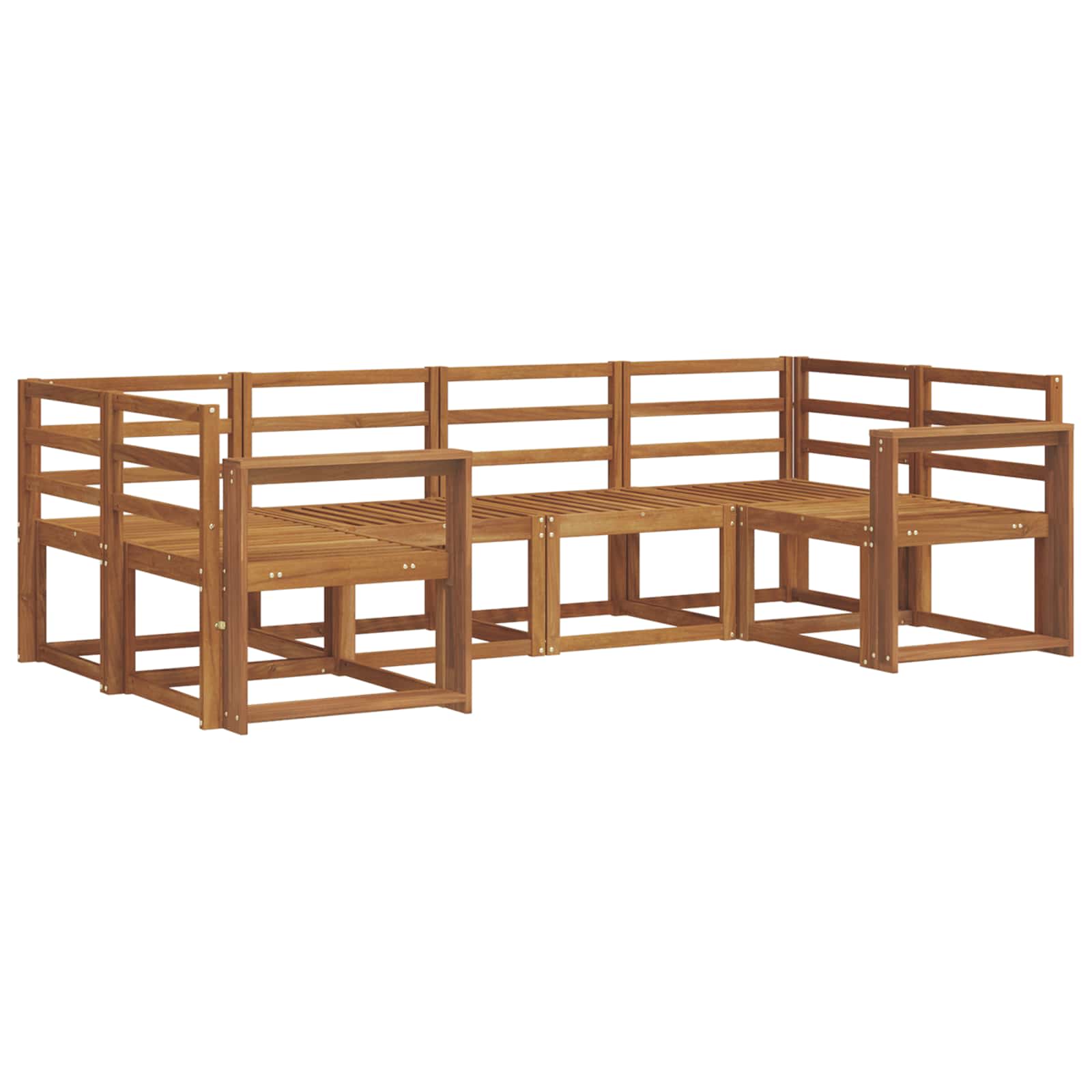 Set vanjskih sofa 6 pcs Prirodna Čvrsto drvo akacije