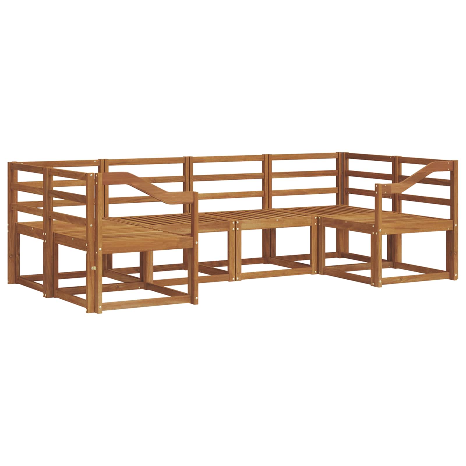 Set vanjskih sofa 6 pcs Prirodna Čvrsto drvo akacije