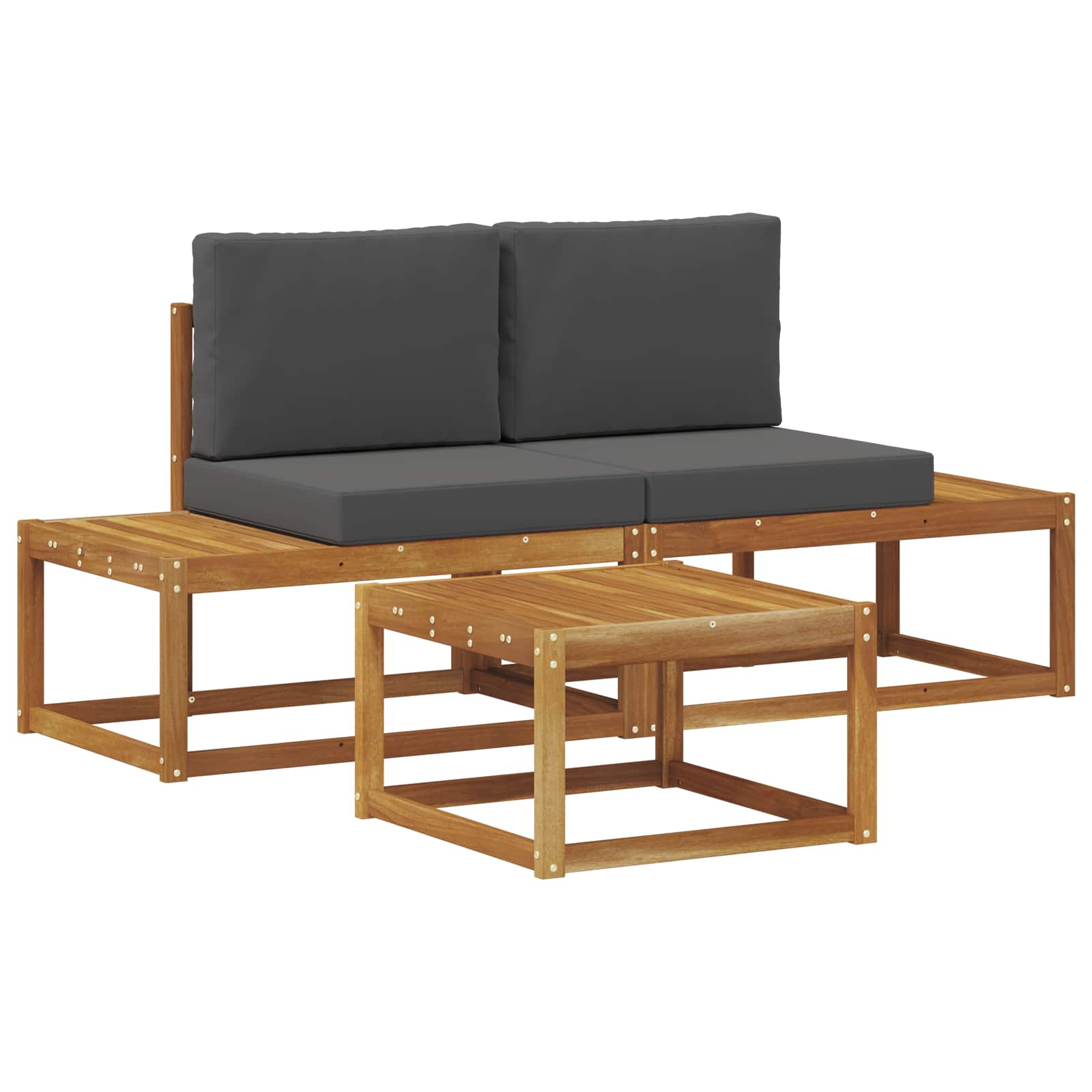 Set vanjskih sofa s jastukom 3 pcs Prirodna