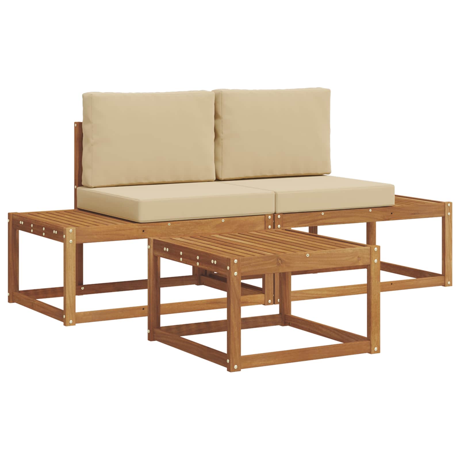 Set vanjskih sofa s jastukom 3 pcs Prirodna