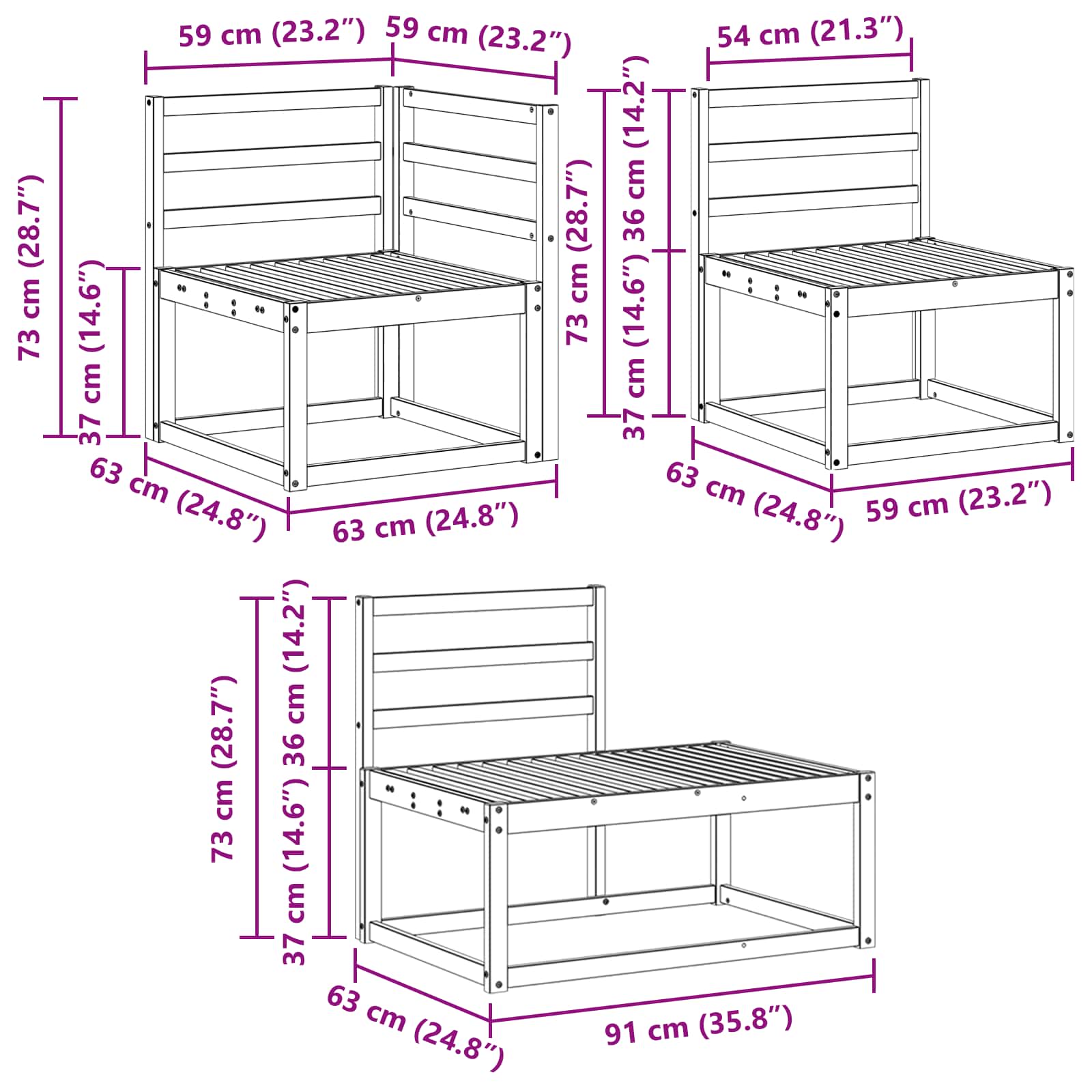 Set vanjskih sofa 4 Komad Prirodna Čvrsto drvo akacije