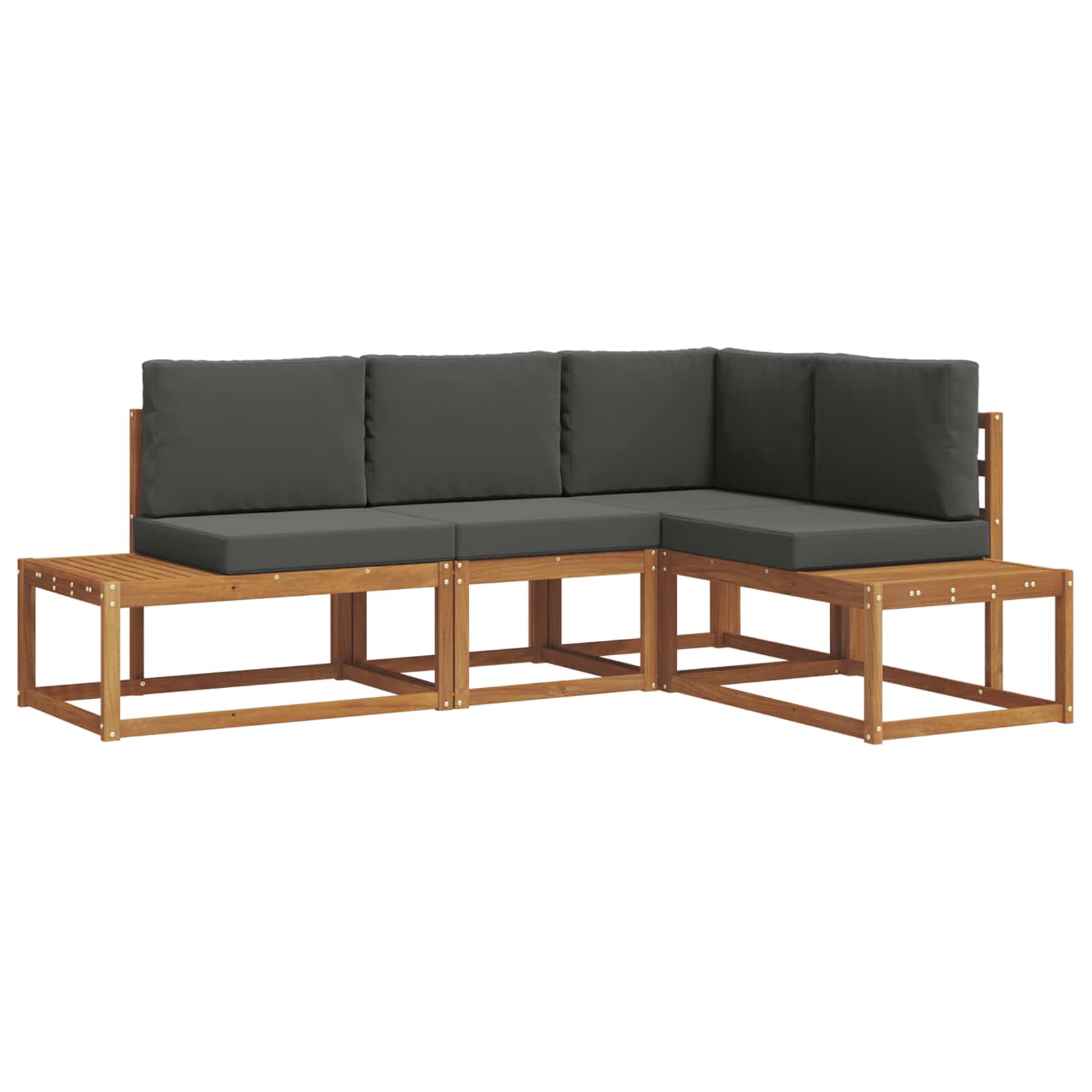 Set vanjskih sofa s jastukom 4 Komad Prirodna i antracit