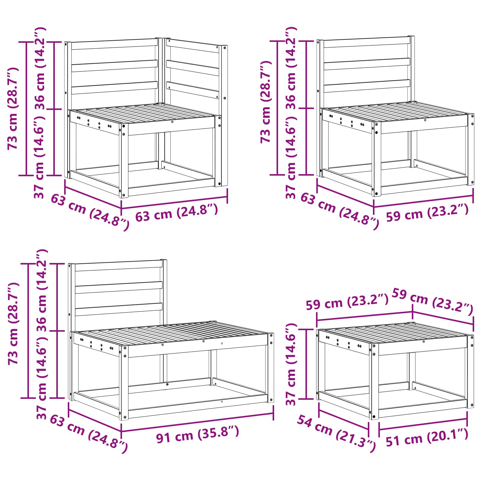 Set vanjskih sofa 5 Komad Prirodna Čvrsto drvo akacije