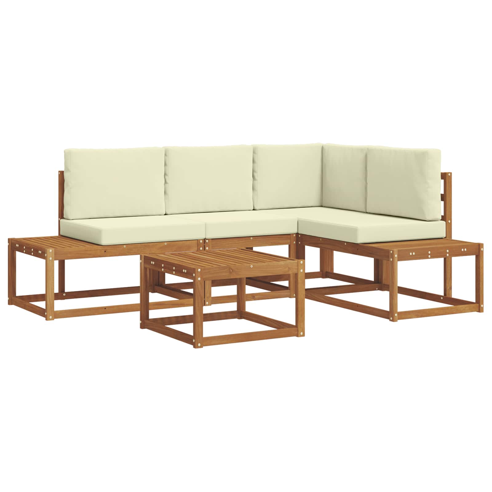 Set vanjskih sofa s jastukom 5 Komad Prirodna i krem