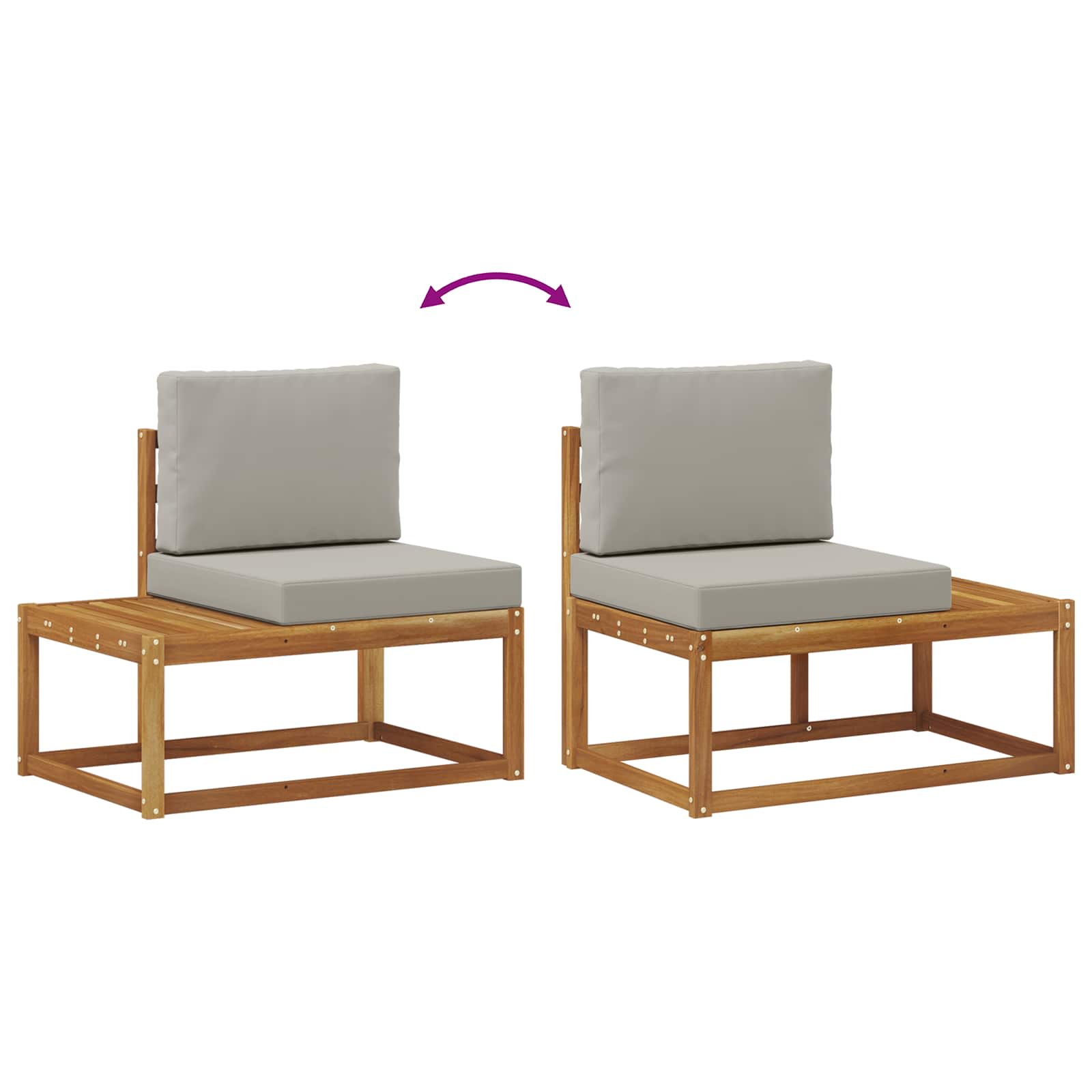 Set vanjskih sofa s jastukom 5 Komad Prirodna i svijetlo siva