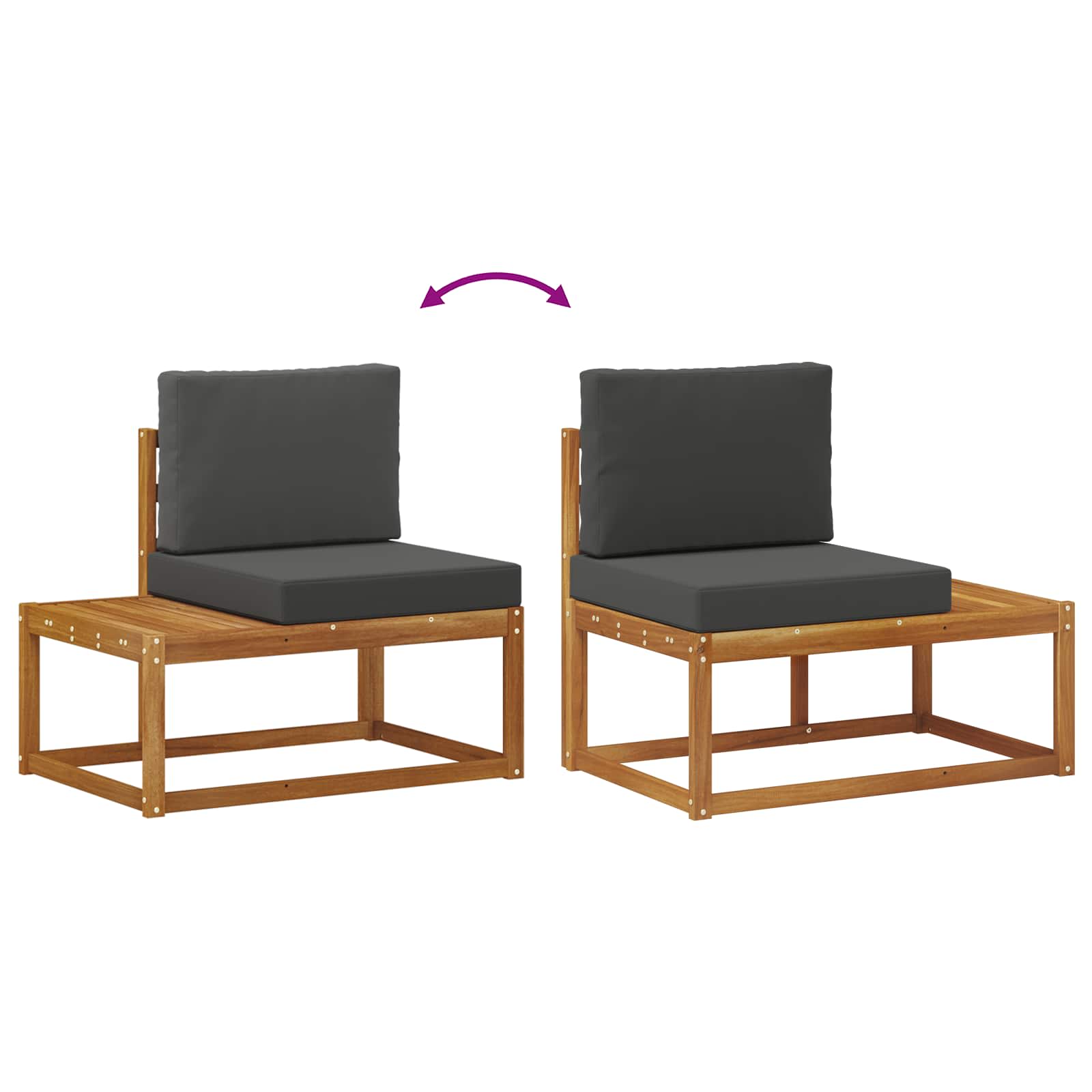 Set vanjskih sofa s jastukom 6 Komad Prirodna i antracit
