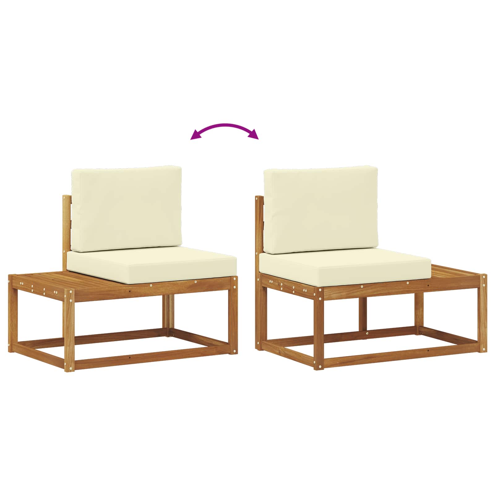 Set vanjskih sofa s jastukom 7 Komad Prirodna i krem