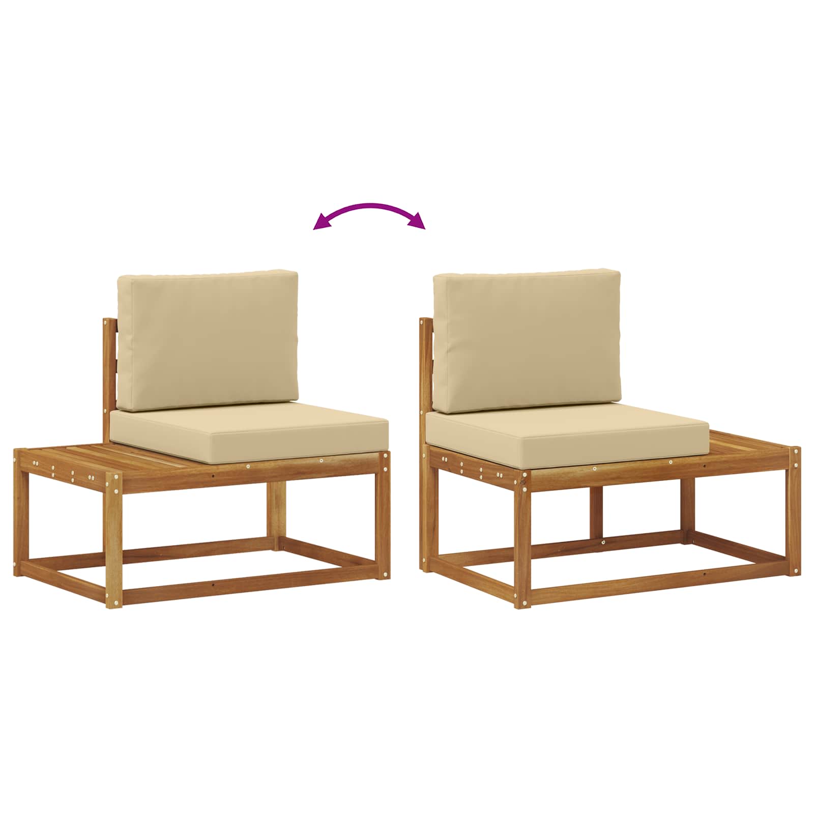 Set vanjskih sofa s jastukom 7 Komad Prirodna i bež