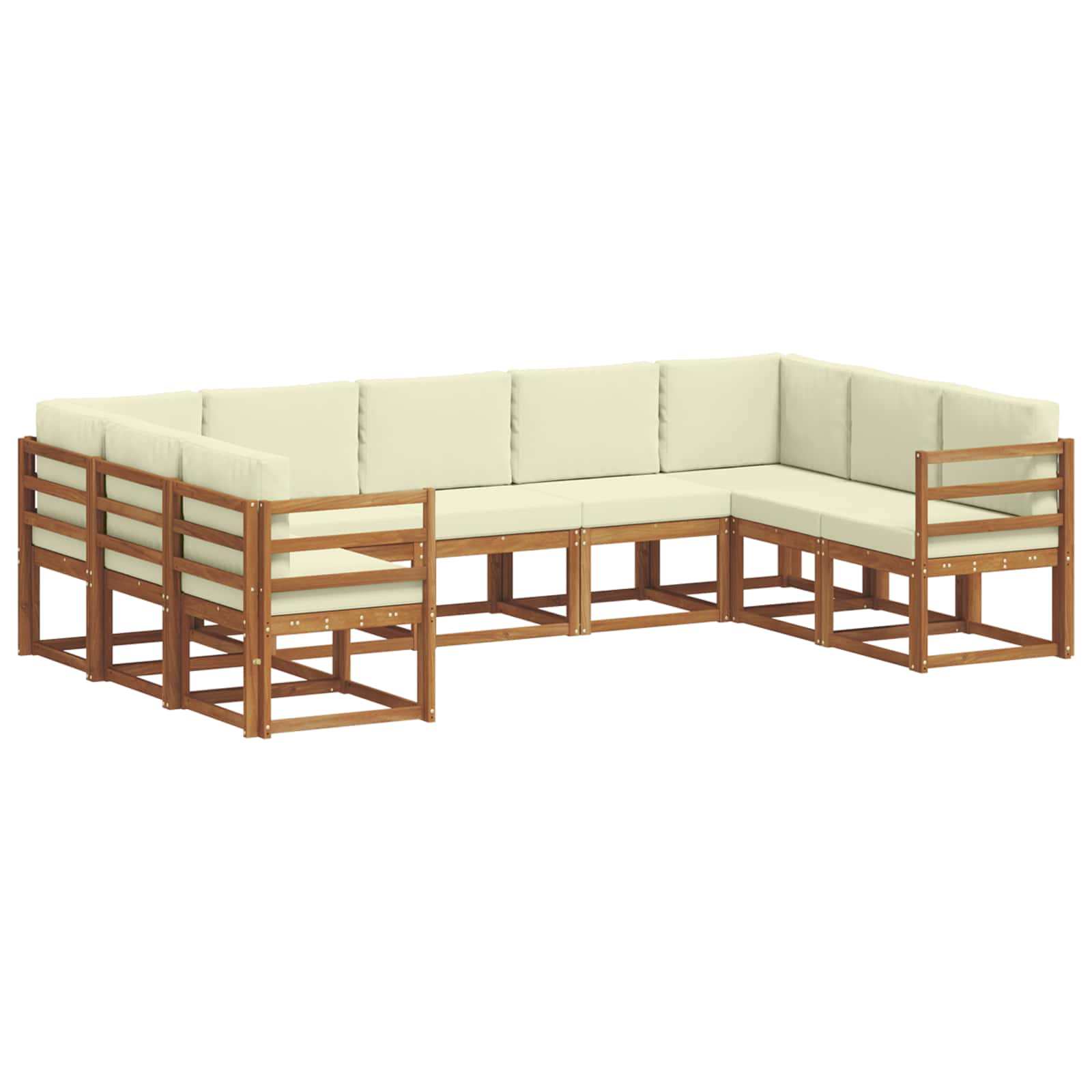 Set vanjskih sofa s jastukom 9 pcs Prirodna i krem