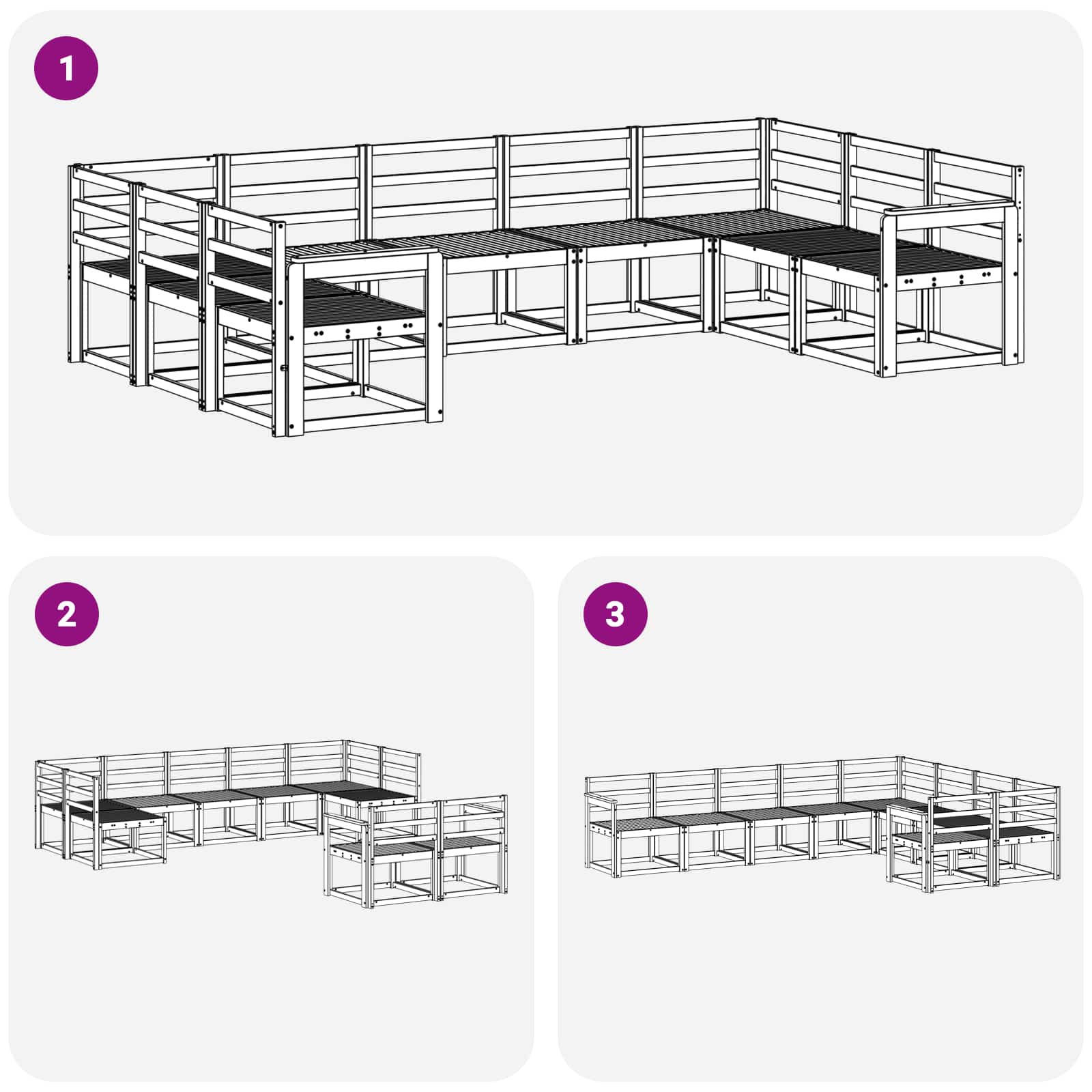 Set vanjskih sofa 9 pcs Prirodna Čvrsto drvo akacije