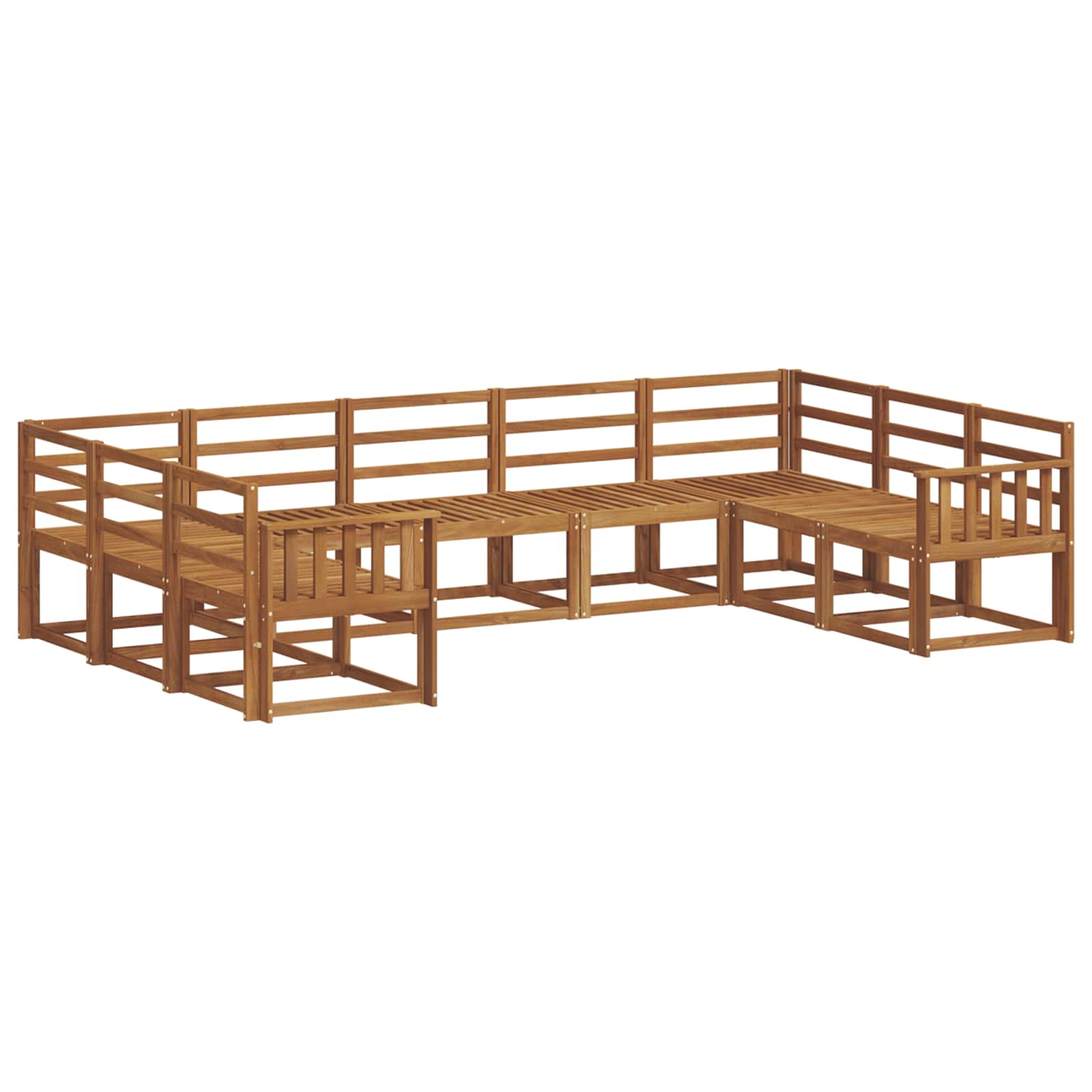 Set vanjskih sofa 9 pcs Prirodna Čvrsto drvo akacije