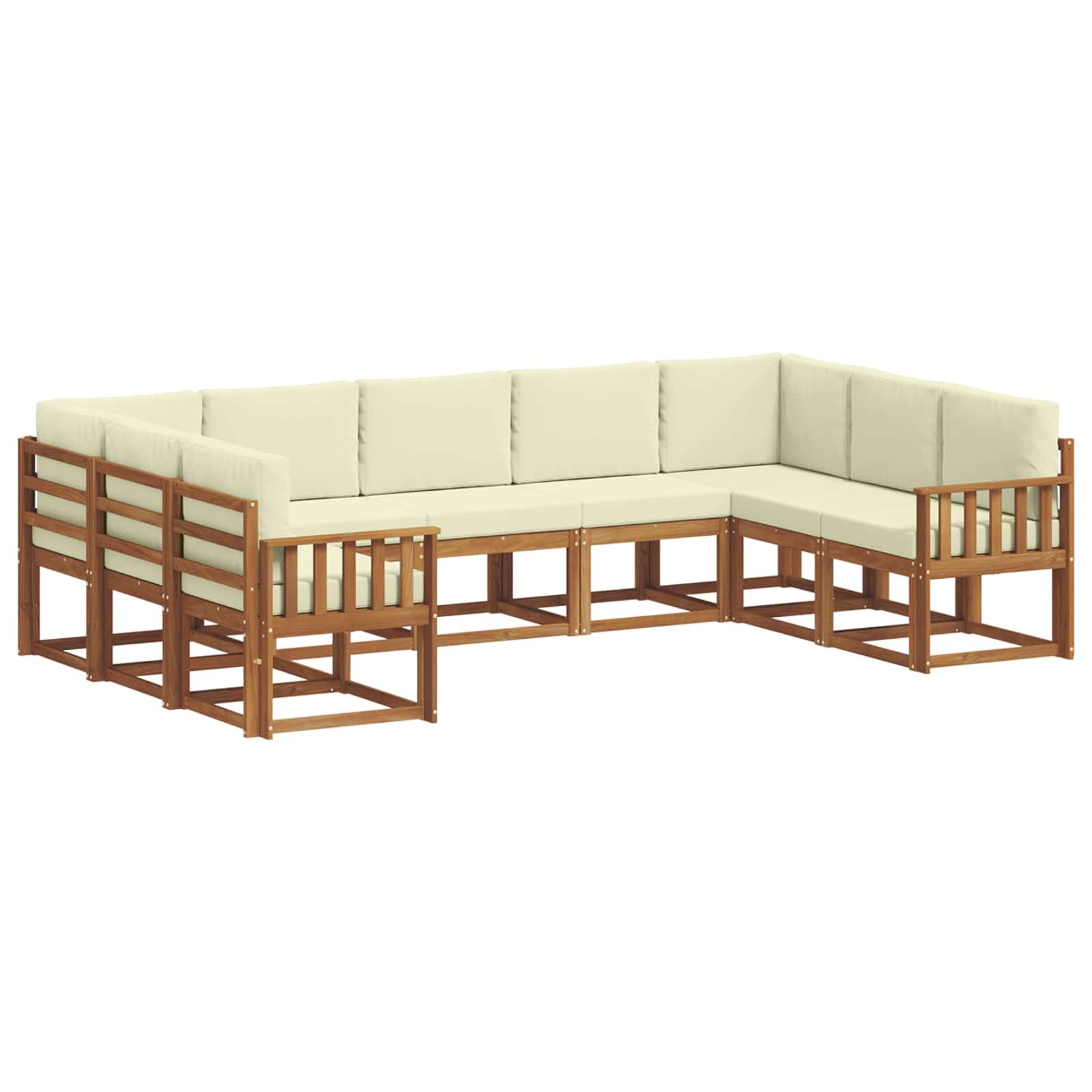 Set vanjskih sofa s jastukom 9 pcs Prirodna i krem