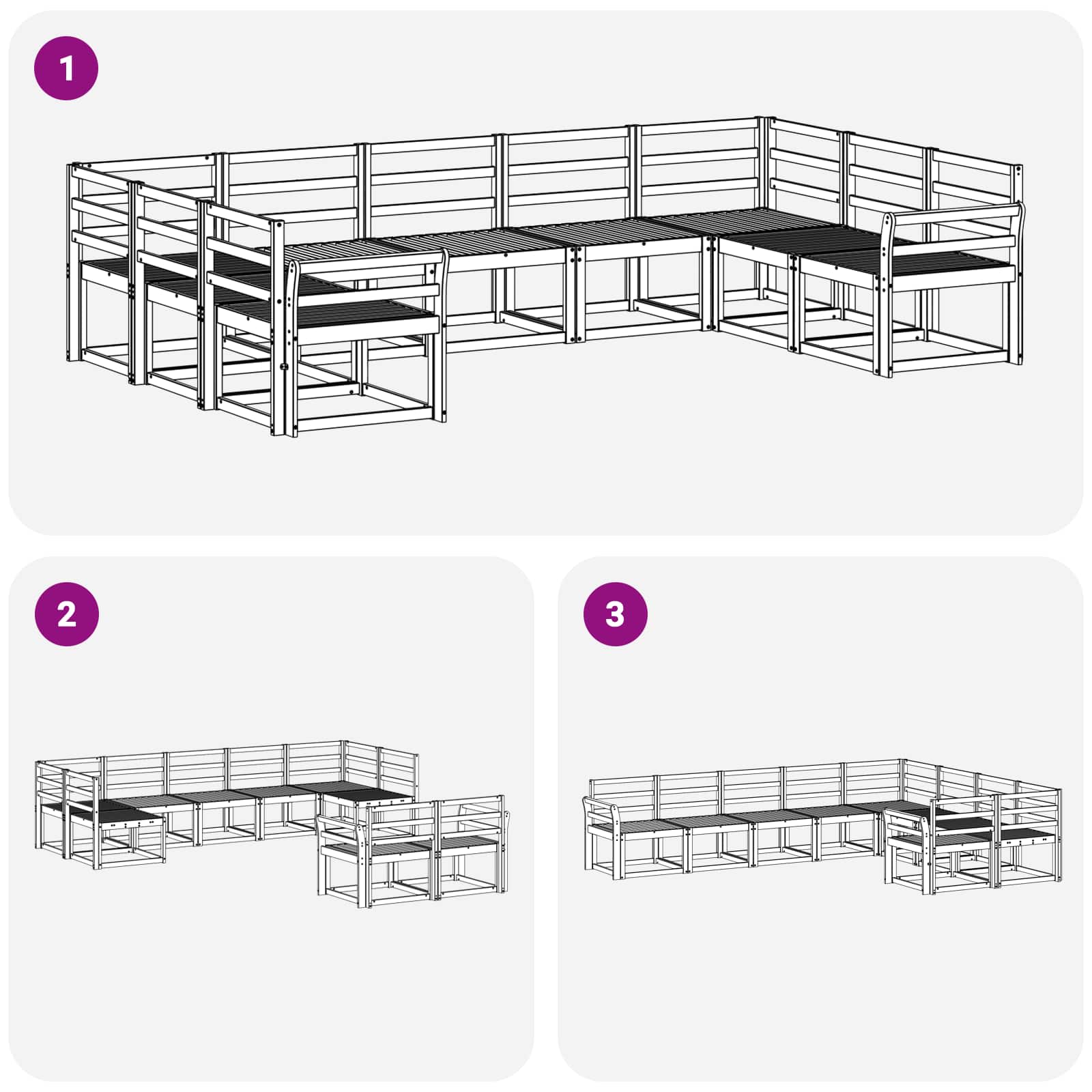 Set vanjskih sofa 9 pcs Prirodna Čvrsto drvo akacije