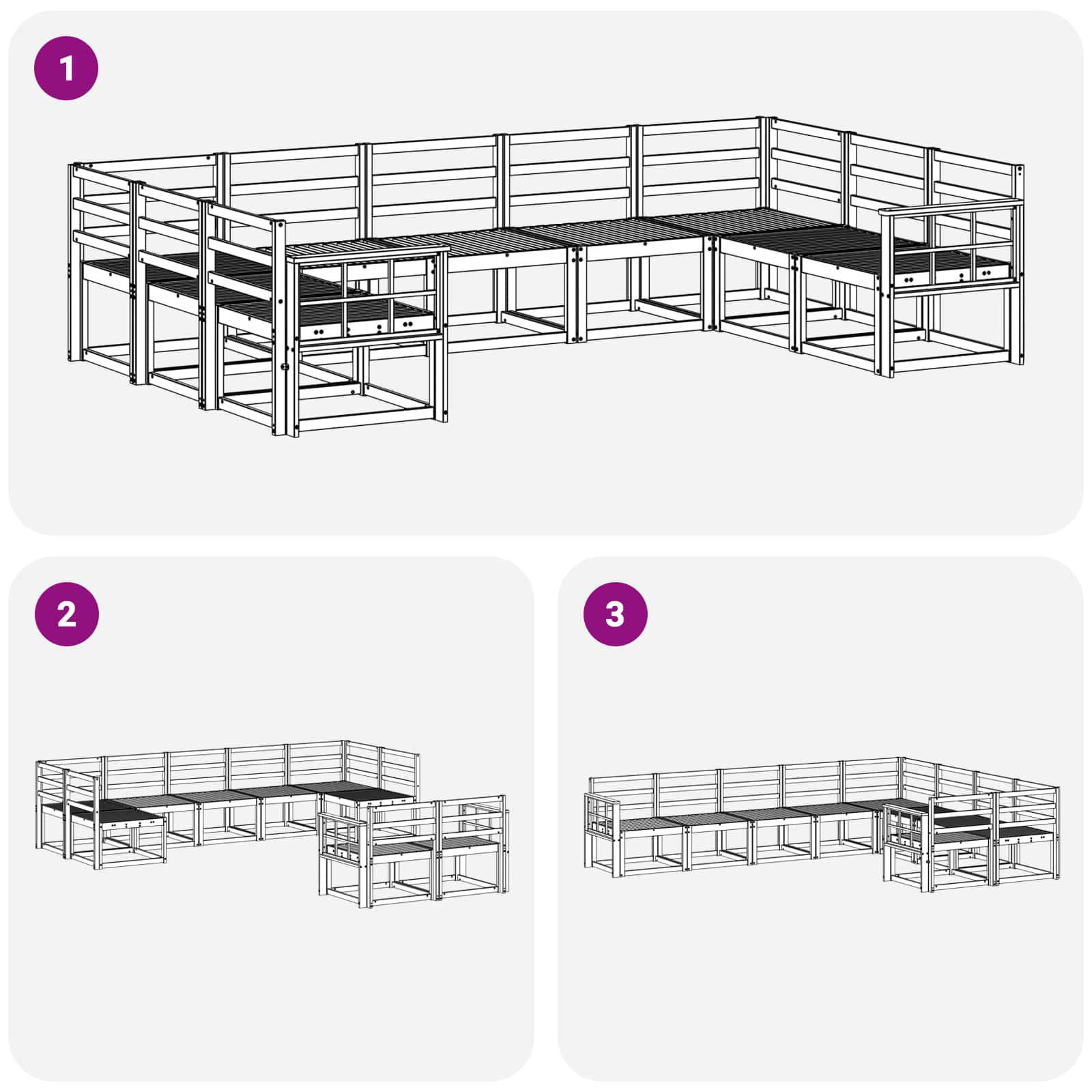 Set vanjskih sofa 9 pcs Prirodna Čvrsto drvo akacije