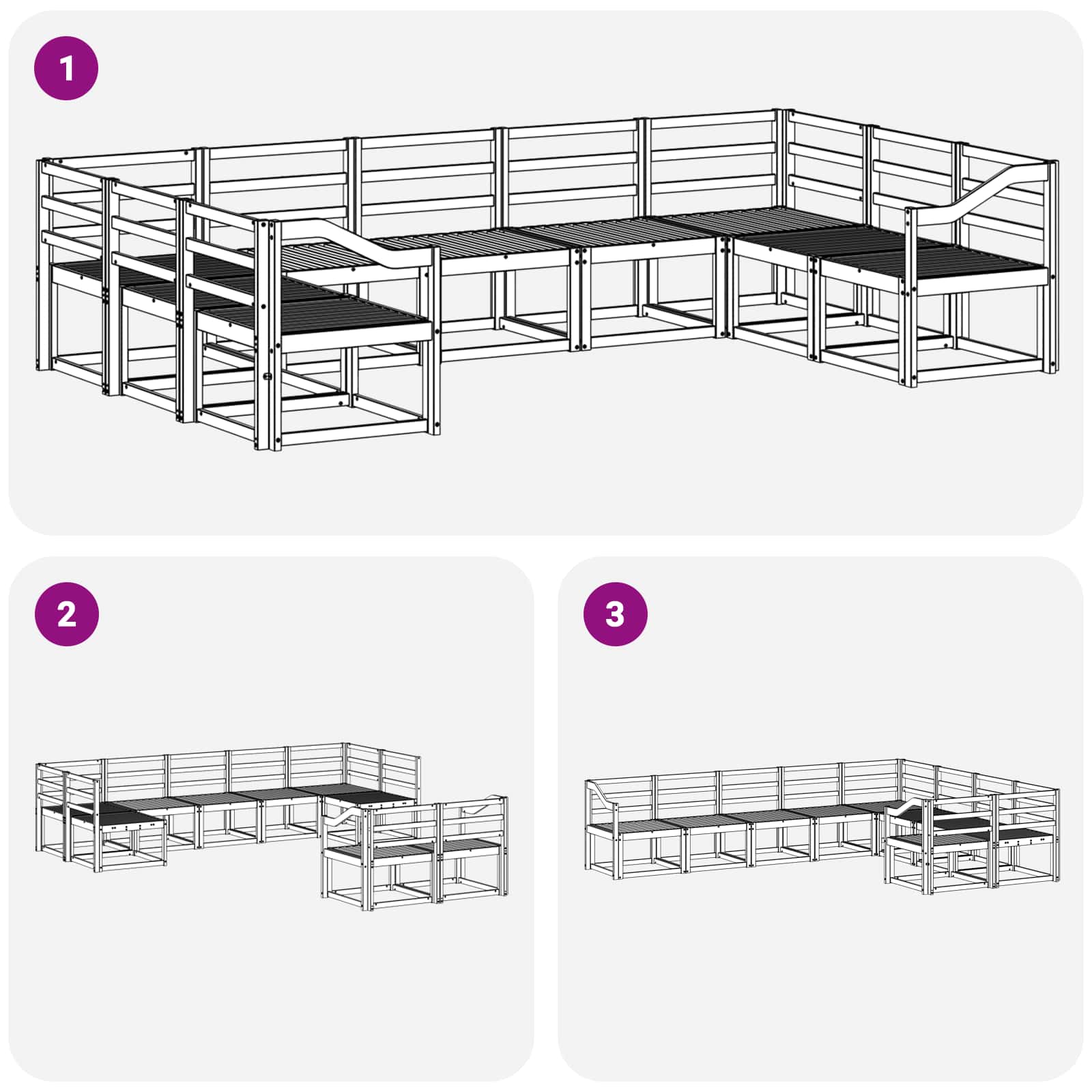 Set vanjskih sofa 9 pcs Prirodna Čvrsto drvo akacije
