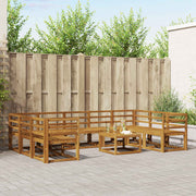 Set vanjskih sofa 10 pcs Prirodna Čvrsto drvo akacije
