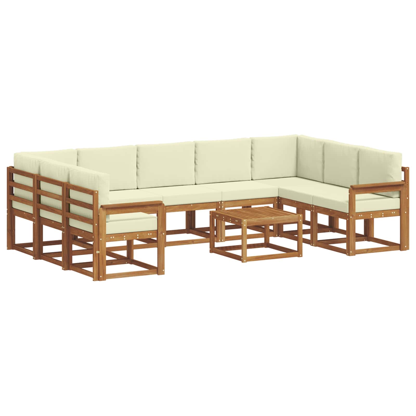 Set vanjskih sofa s jastukom 10 pcs Prirodna i krem