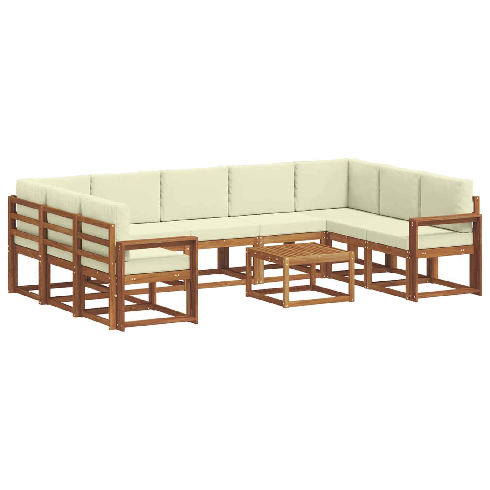 Set vanjskih sofa s jastukom 10 pcs Prirodna i krem