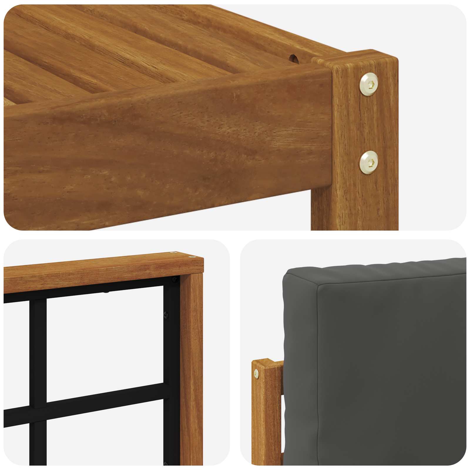 Set vanjskih sofa s jastukom 10 pcs Prirodna i antracit