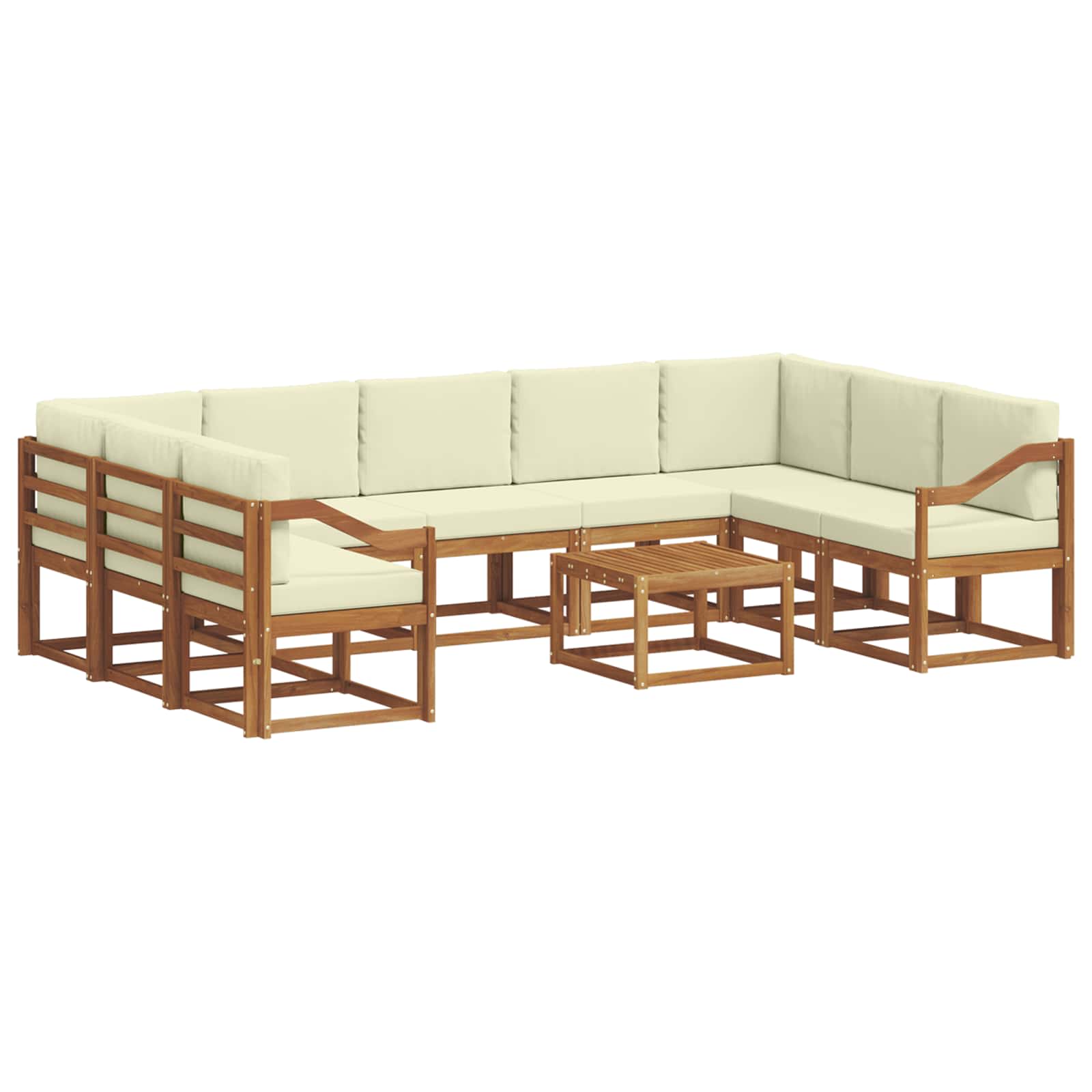 Set vanjskih sofa s jastukom 10 pcs Prirodna i krem