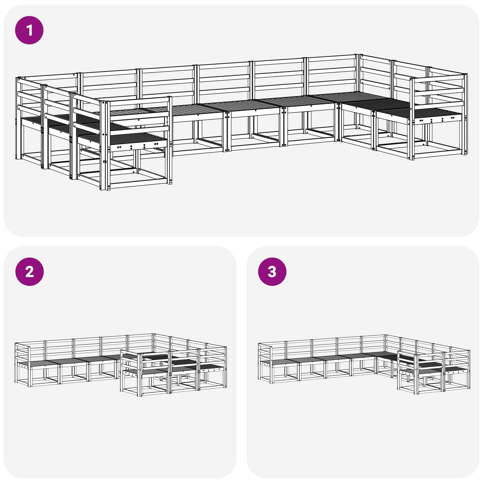Set vanjskih sofa 10 pcs Prirodna Čvrsto drvo akacije