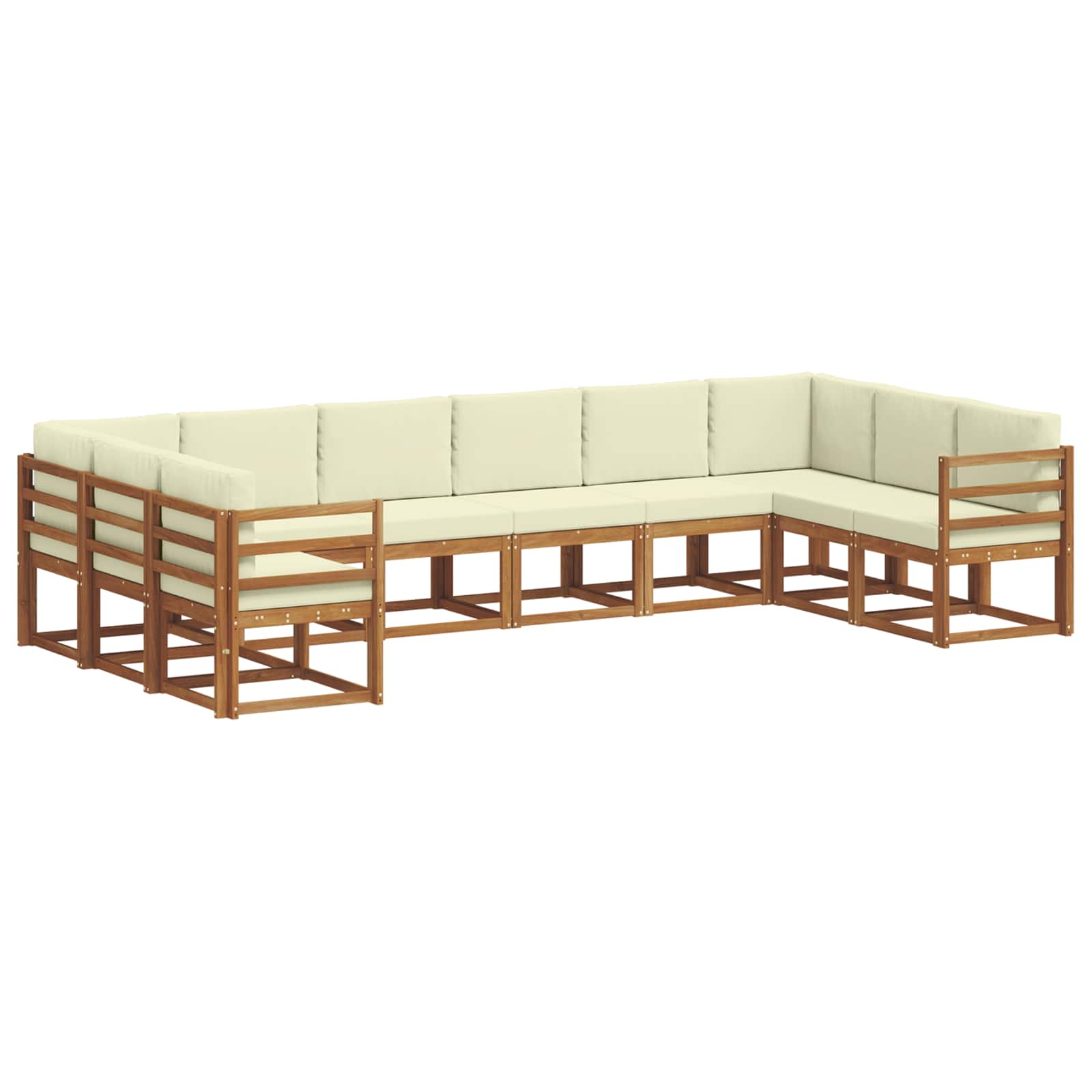 Set vanjskih sofa s jastukom 10 pcs Prirodna i krem
