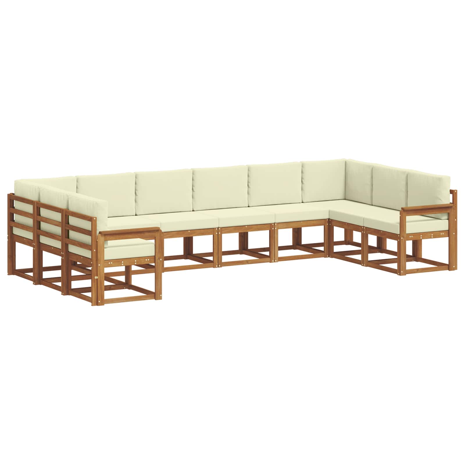 Set vanjskih sofa s jastukom 10 pcs Prirodna i krem