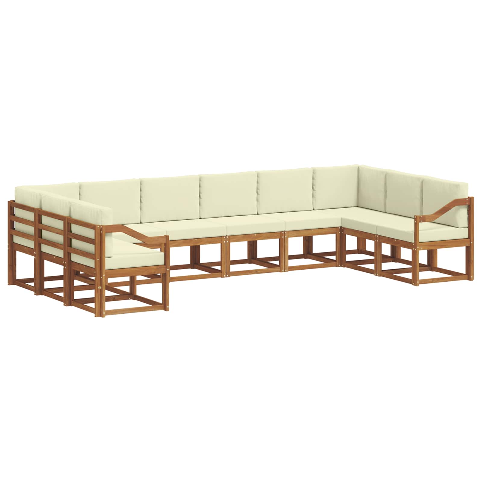 Set vanjskih sofa s jastukom 10 pcs Prirodna i krem