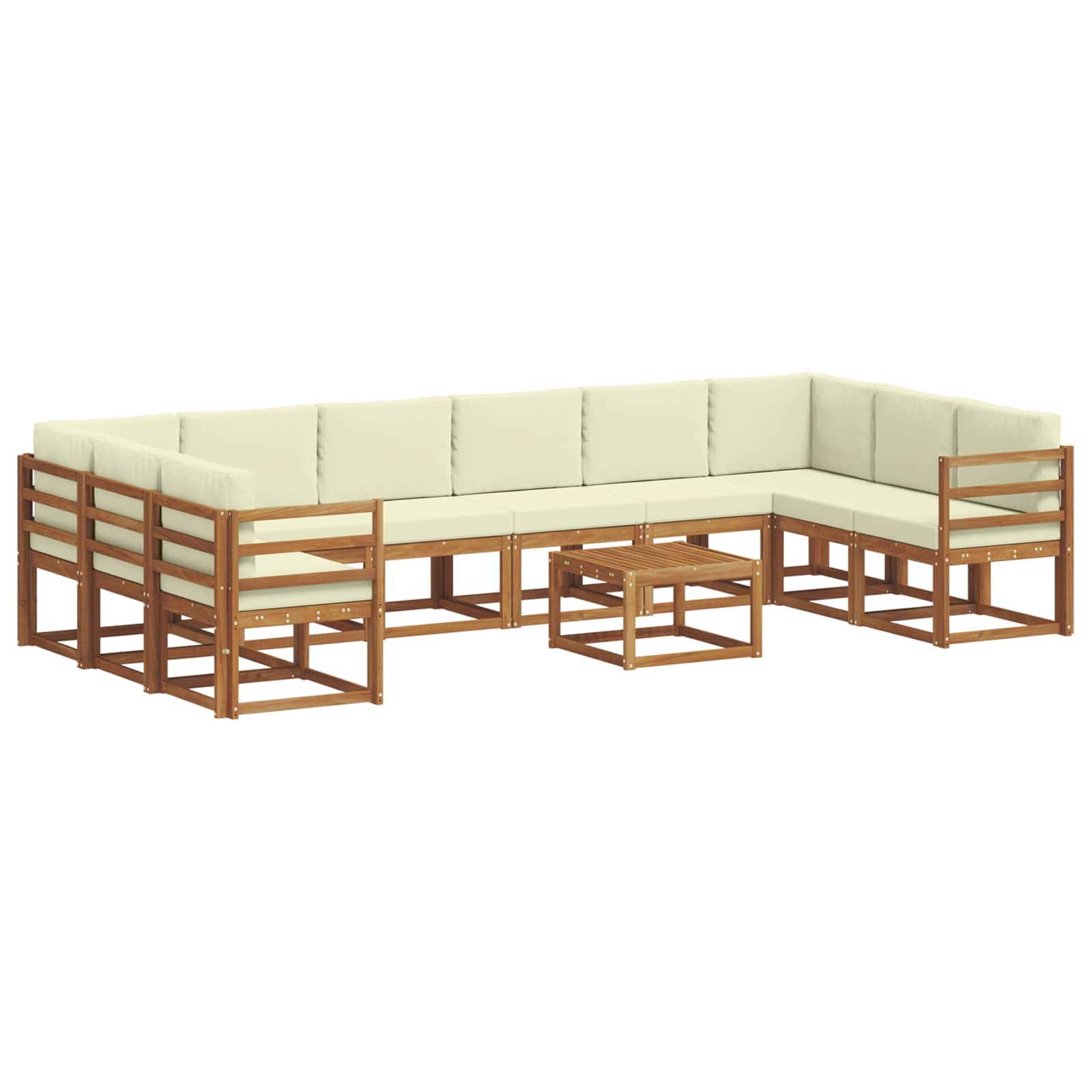 Set vanjskih sofa s jastukom 11 pcs Prirodna i krem