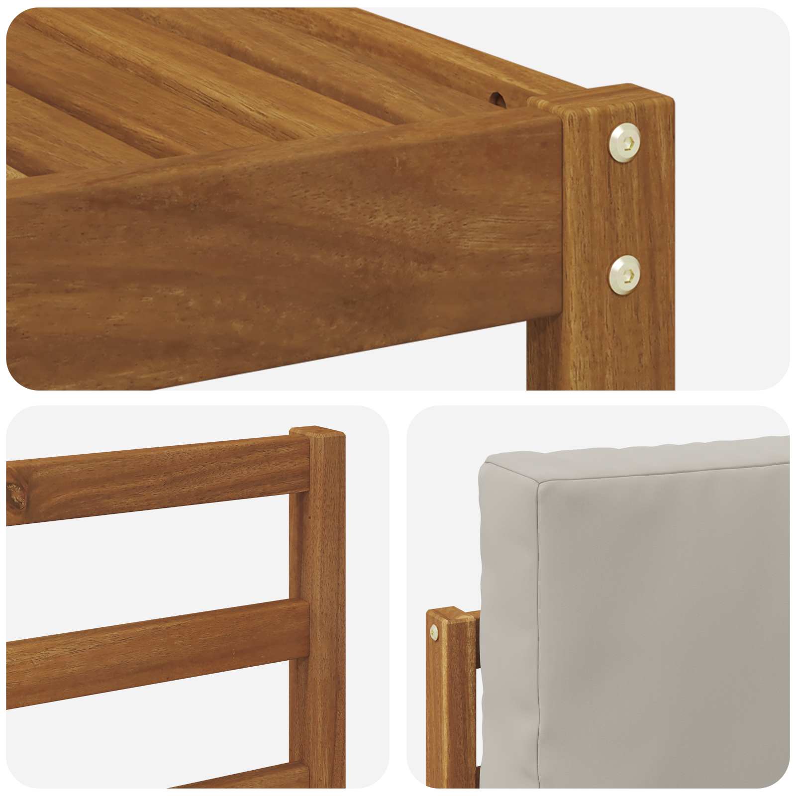Set vanjskih sofa s jastukom 11 pcs Prirodna i svijetlo siva