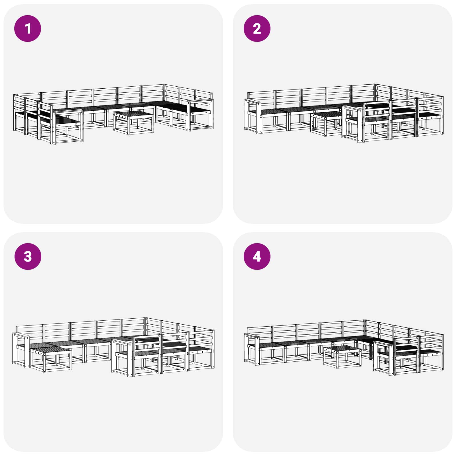 Set vanjskih sofa 11 pcs Prirodna Čvrsto drvo akacije