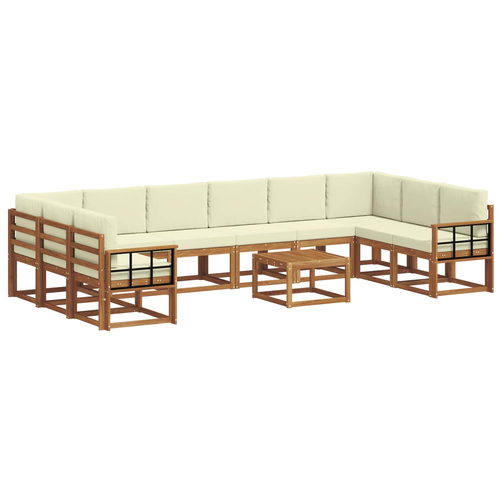 Set vanjskih sofa s jastukom 11 pcs Prirodna i krem