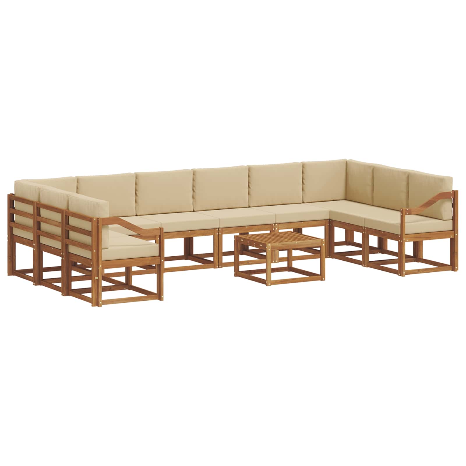 Set vanjskih sofa s jastukom 11 pcs Prirodna i bež