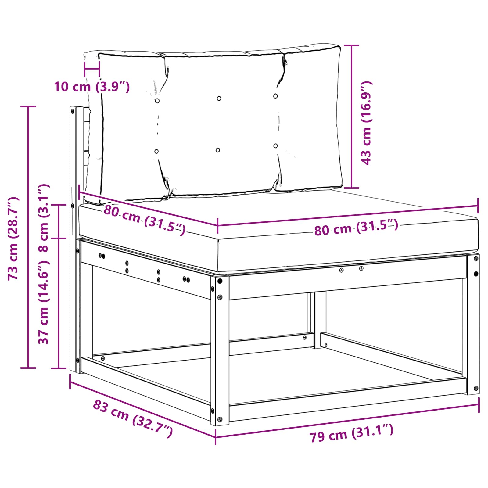 Set vanjskih sofa s jastukom 3 pcs Prirodna i svijetlo siva