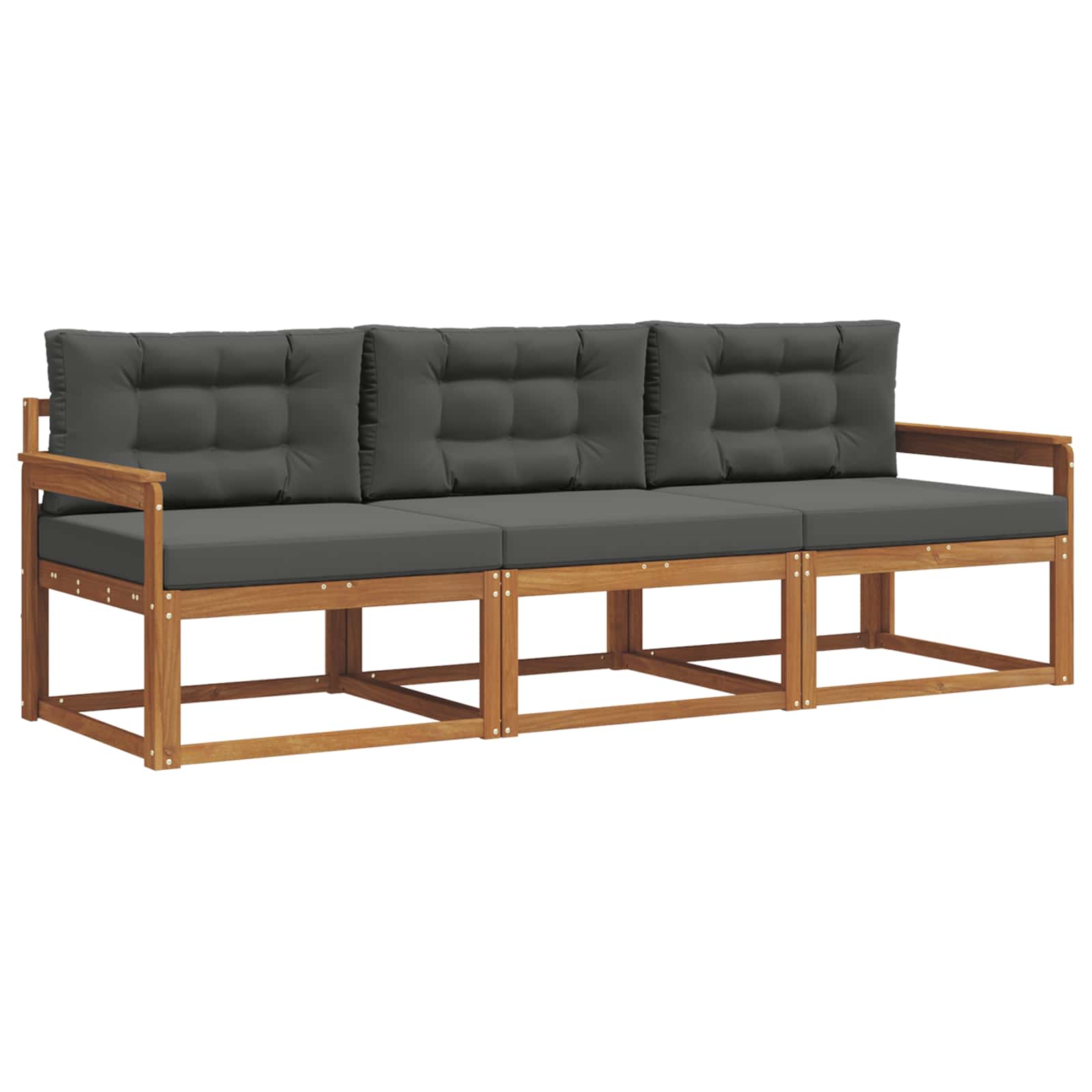 Set vanjskih sofa s jastukom 3 pcs Prirodna i antracit